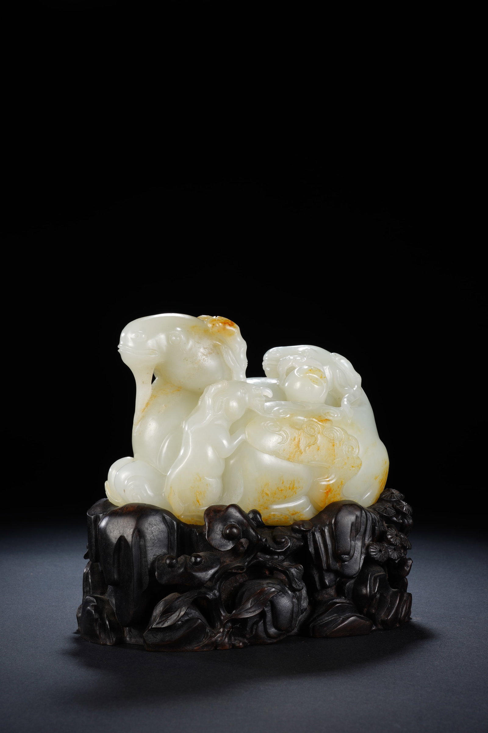 Jade Carved Ram Shape Figure - 2