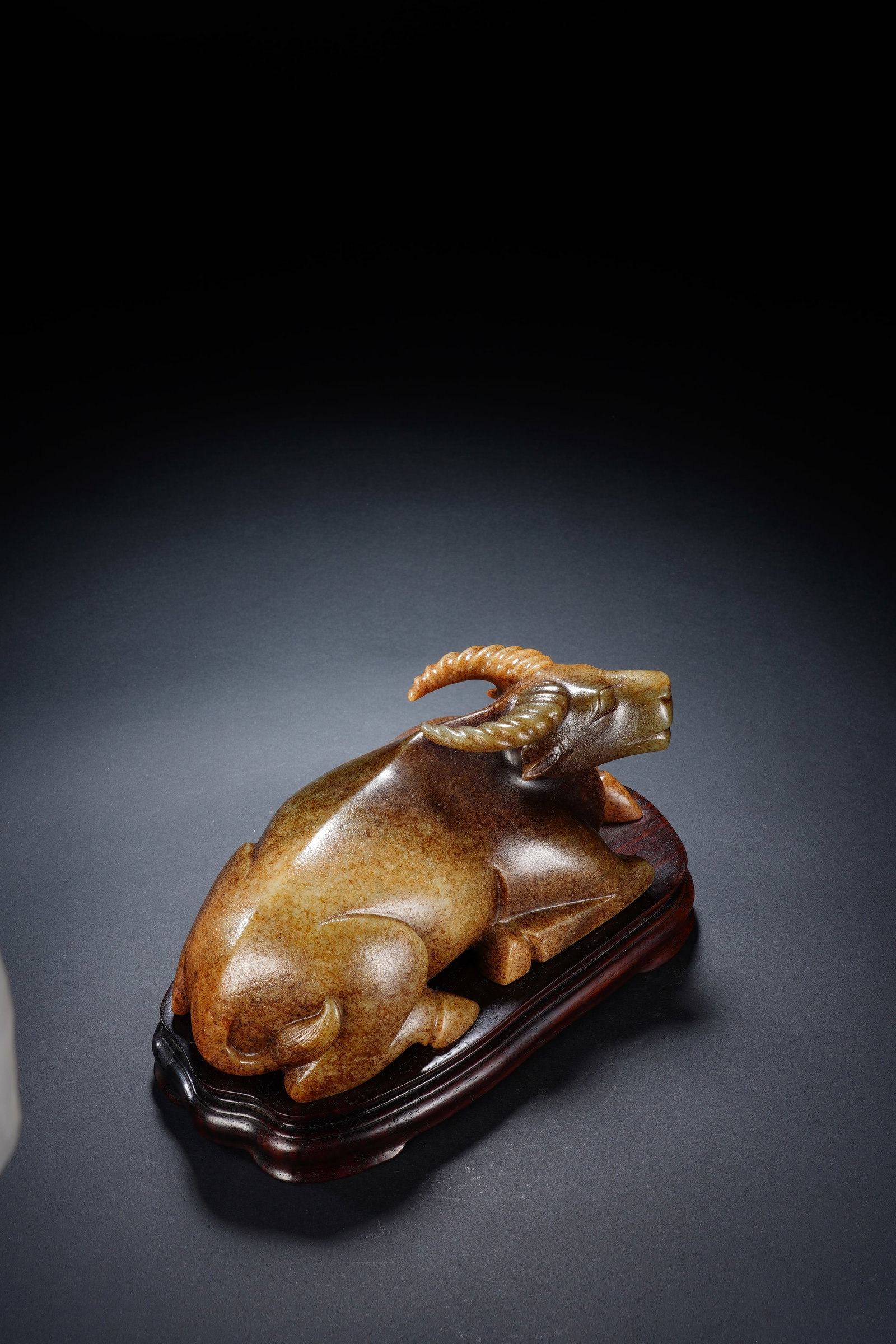 Jade Carved Ox Shape Figure - 4
