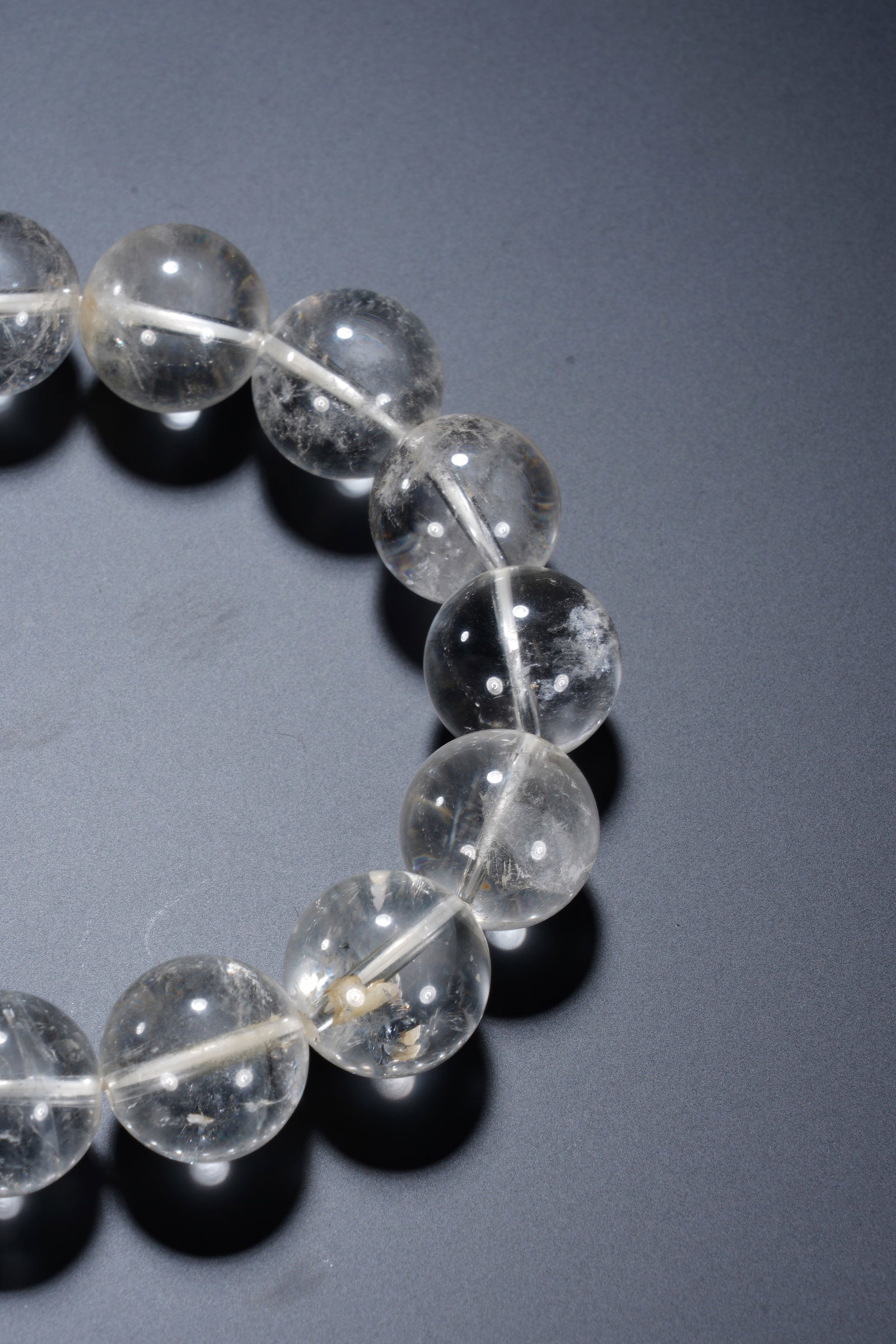 White Crystal Bead Bracelet - 6