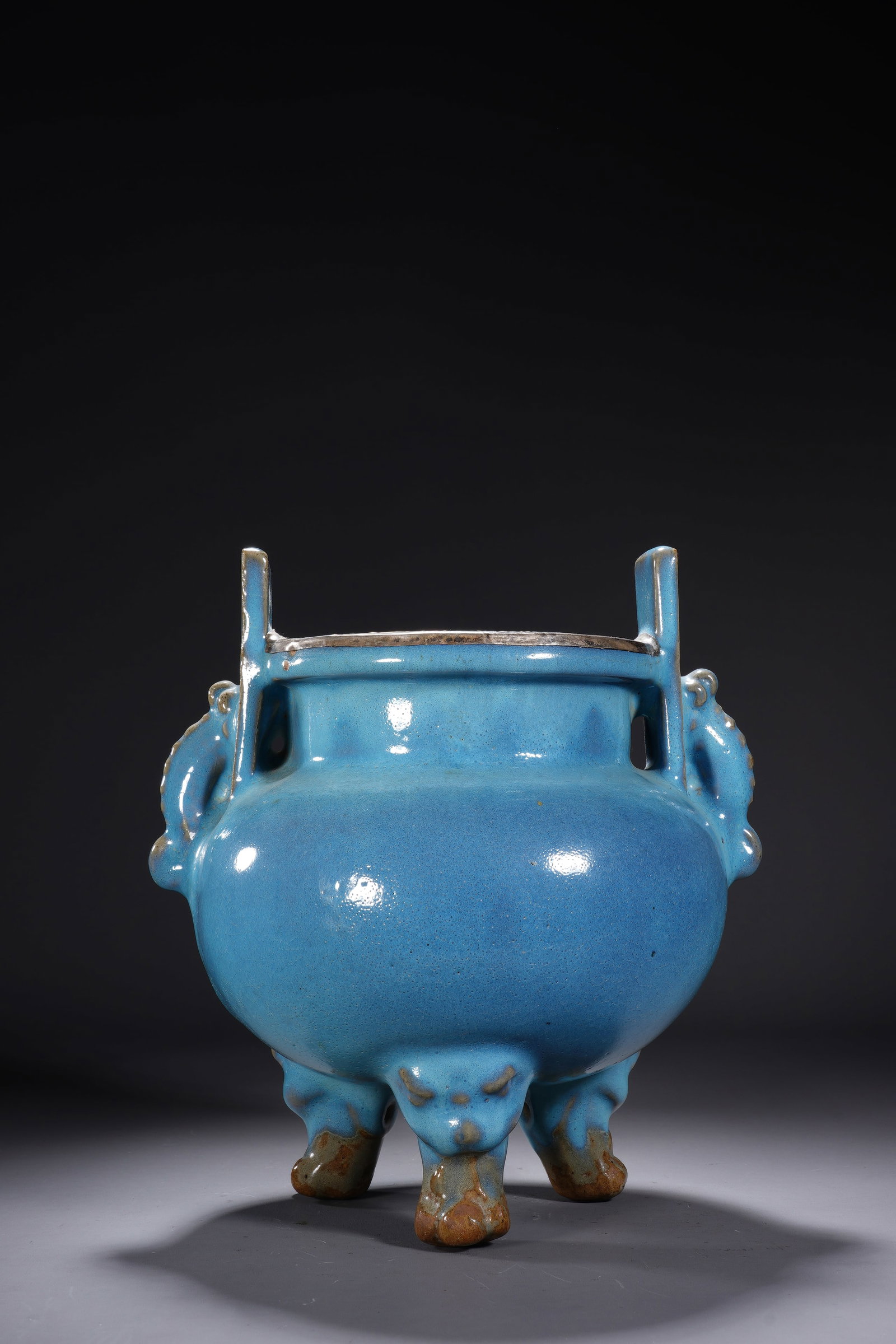 Jun Ware Porcelain Double Ears Incense Burner - 2
