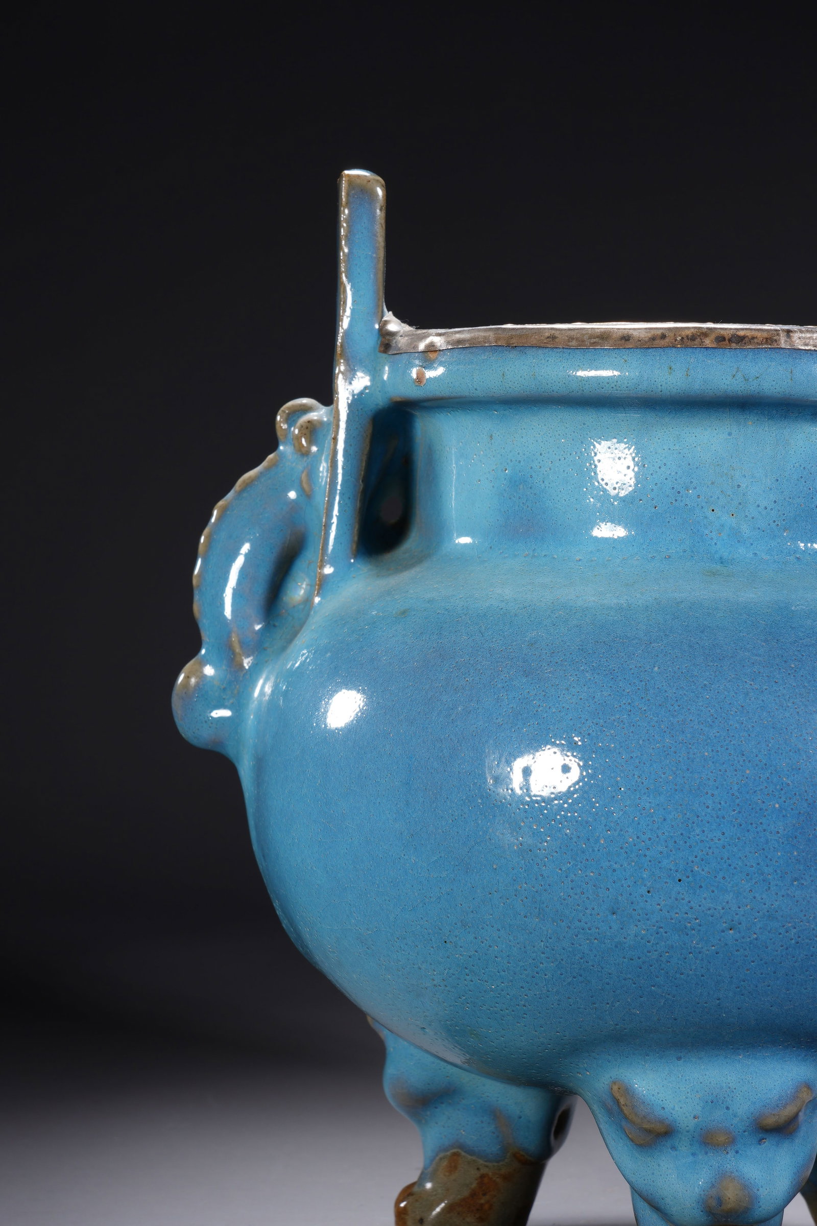 Jun Ware Porcelain Double Ears Incense Burner - 3