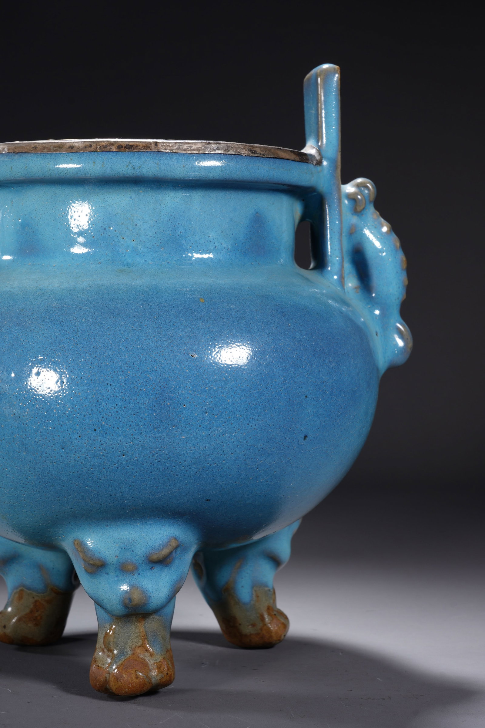 Jun Ware Porcelain Double Ears Incense Burner - 4