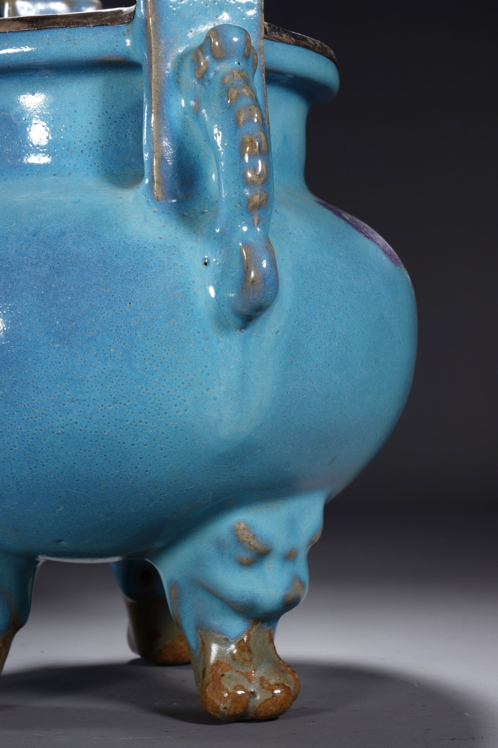 Jun Ware Porcelain Double Ears Incense Burner - 6