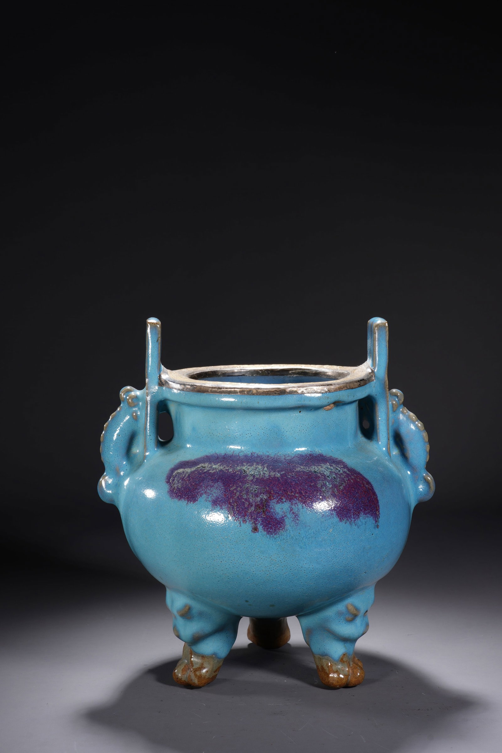 Jun Ware Porcelain Double Ears Incense Burner - 7