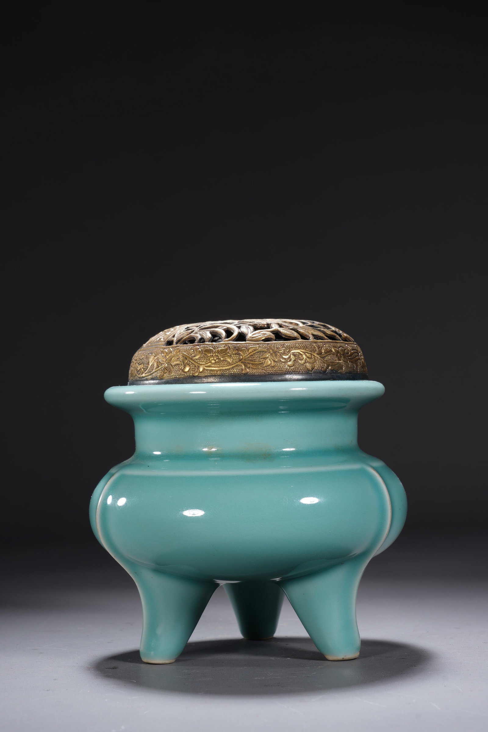 Light Grey Glazed Porcelain Incense Burner - 4