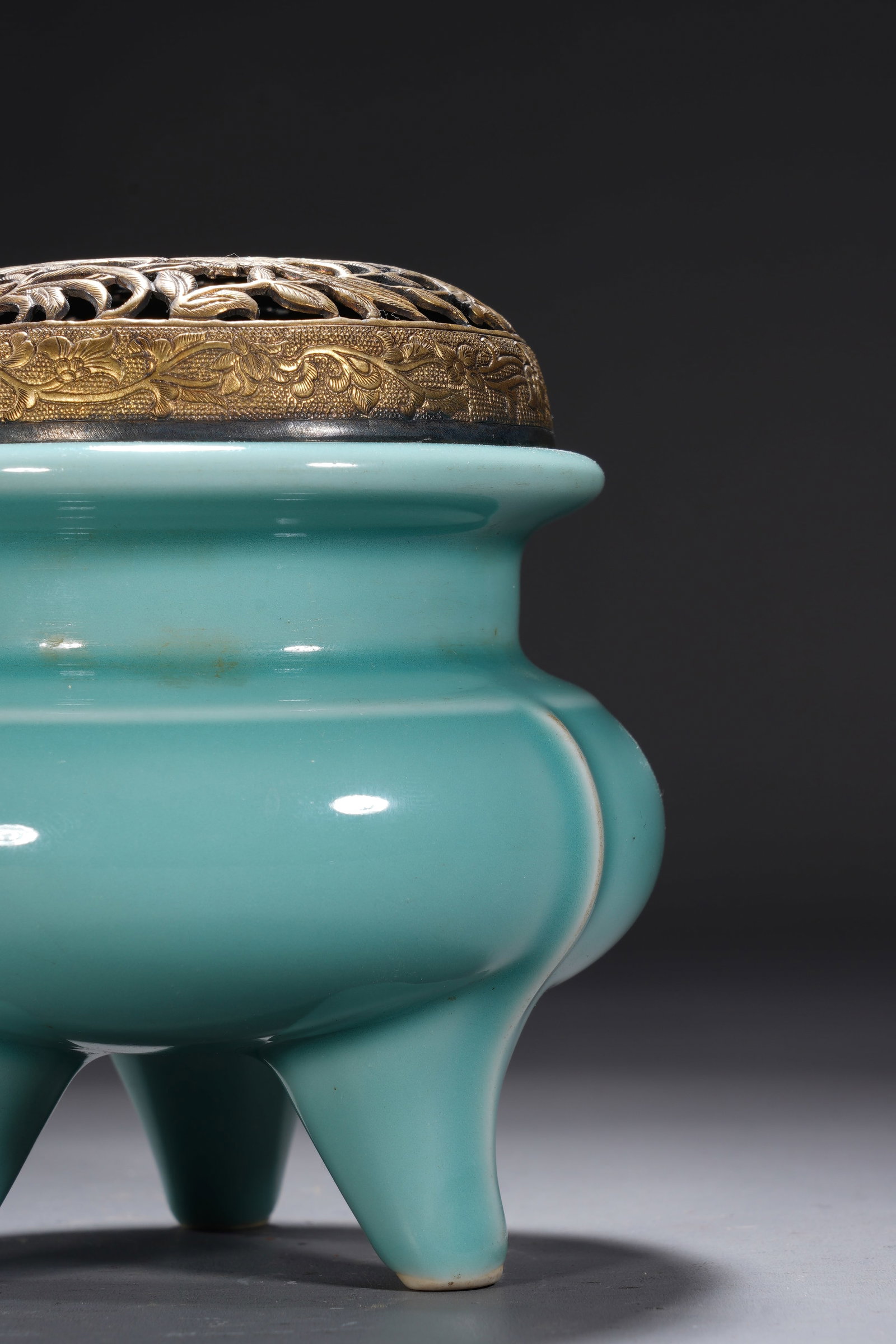 Light Grey Glazed Porcelain Incense Burner - 5
