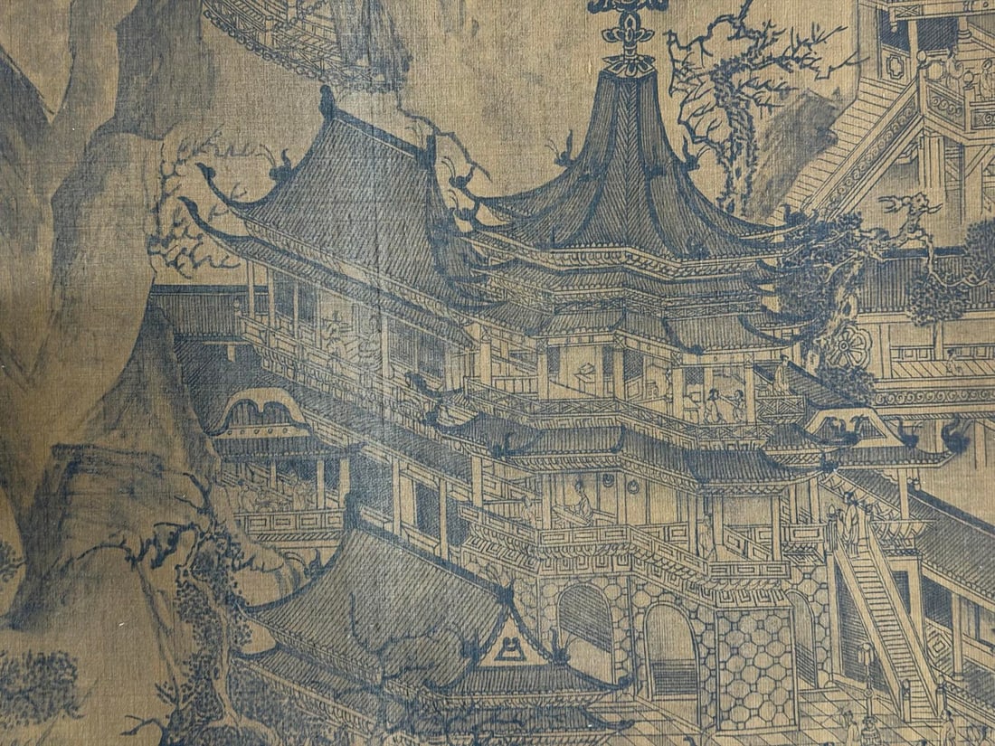 Chinese Drawing Landscape Hand Scroll,Wang Zhenpeng Mark - 10
