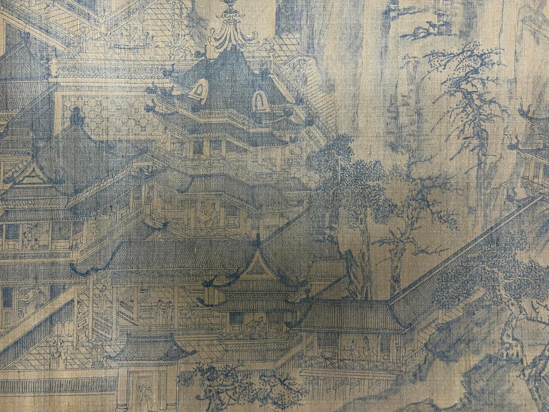 Chinese Drawing Landscape Hand Scroll,Wang Zhenpeng Mark - 11