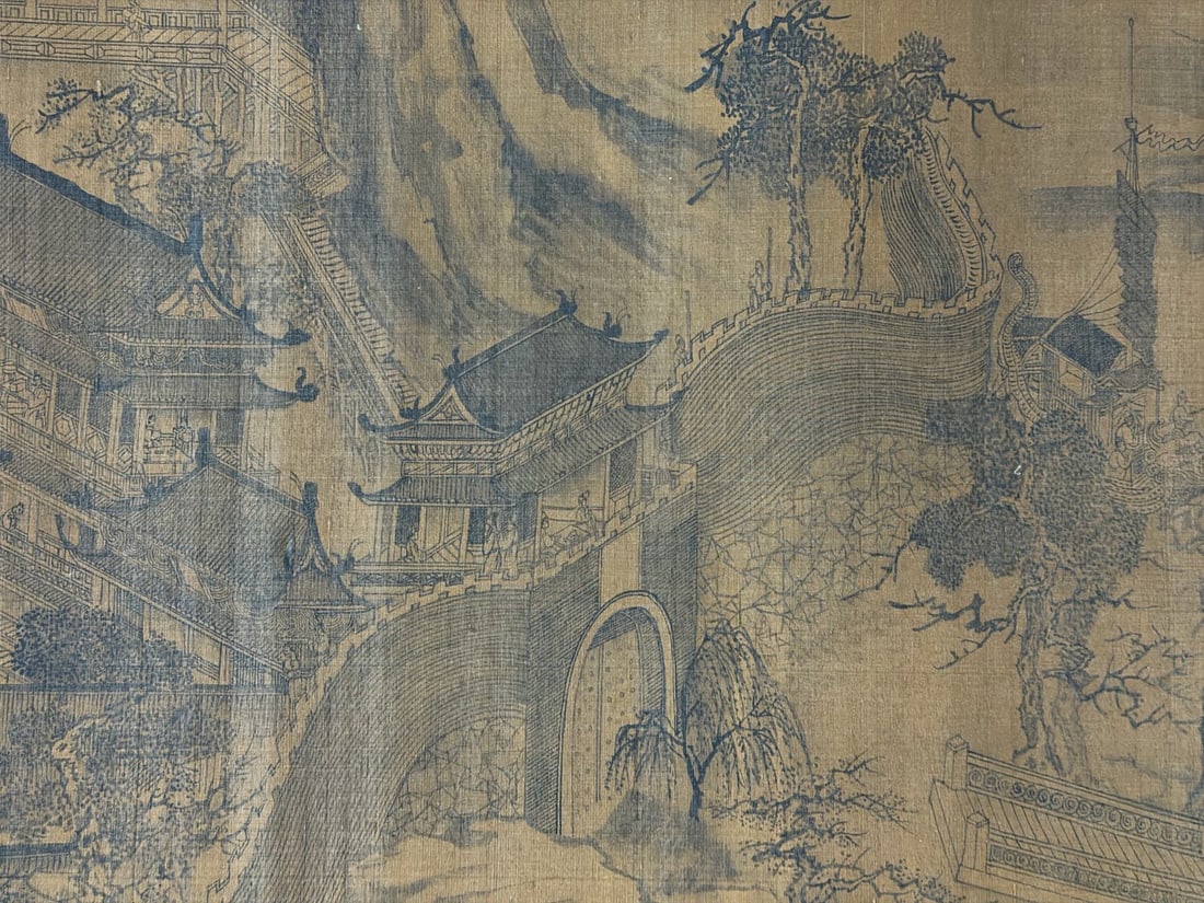 Chinese Drawing Landscape Hand Scroll,Wang Zhenpeng Mark - 13
