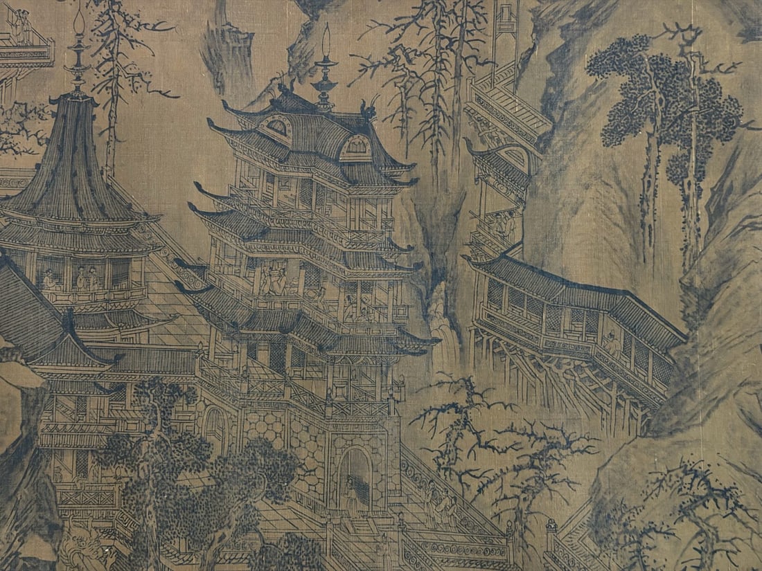 Chinese Drawing Landscape Hand Scroll,Wang Zhenpeng Mark - 16