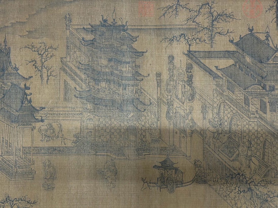 Chinese Drawing Landscape Hand Scroll,Wang Zhenpeng Mark - 19