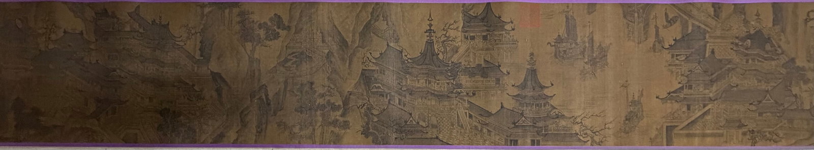 Chinese Drawing Landscape Hand Scroll,Wang Zhenpeng Mark - 2