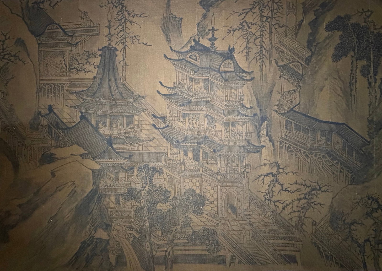 Chinese Drawing Landscape Hand Scroll,Wang Zhenpeng Mark - 8