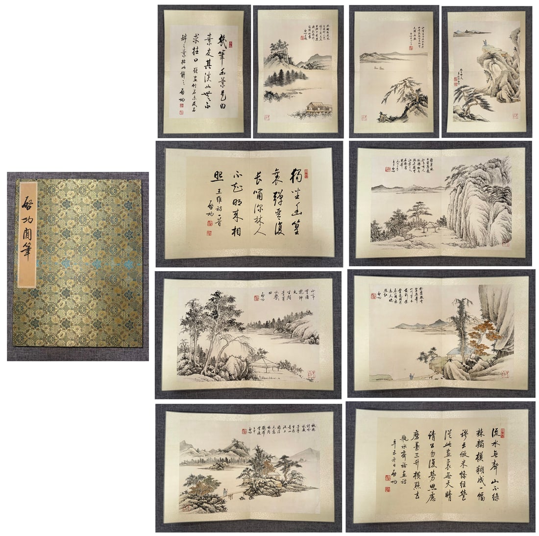Chinese Drawing Landscape Painting Album,Qi Gong Mark: Chinese Drawing Landscape Painting Album,Qi Gong Mark (38 x 29cm)