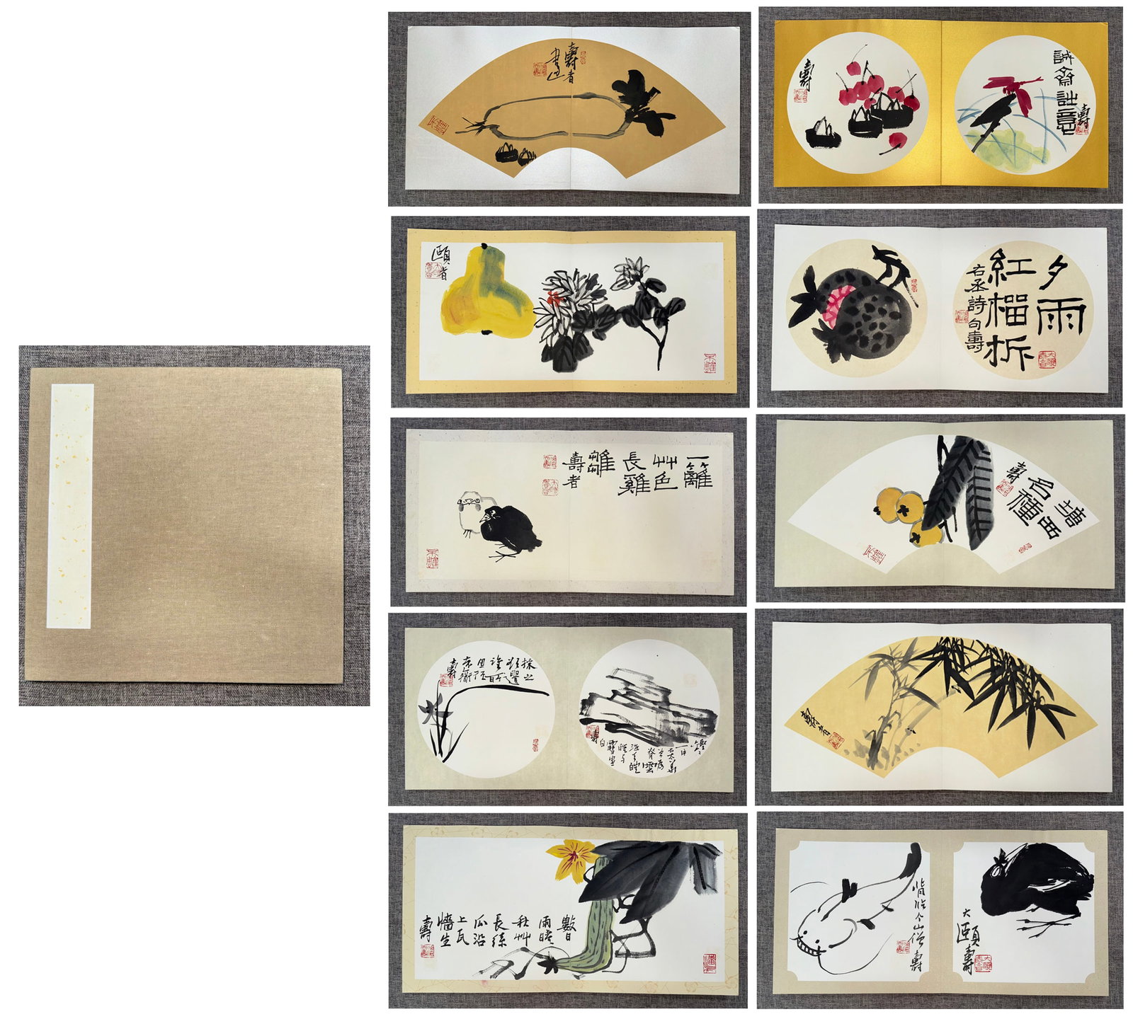 Chinese Drawing Flower Painting Album,Pan Tianshou Mark: Chinese Drawing Flower Painting Album,Pan Tianshou Mark (32 x 32cm)