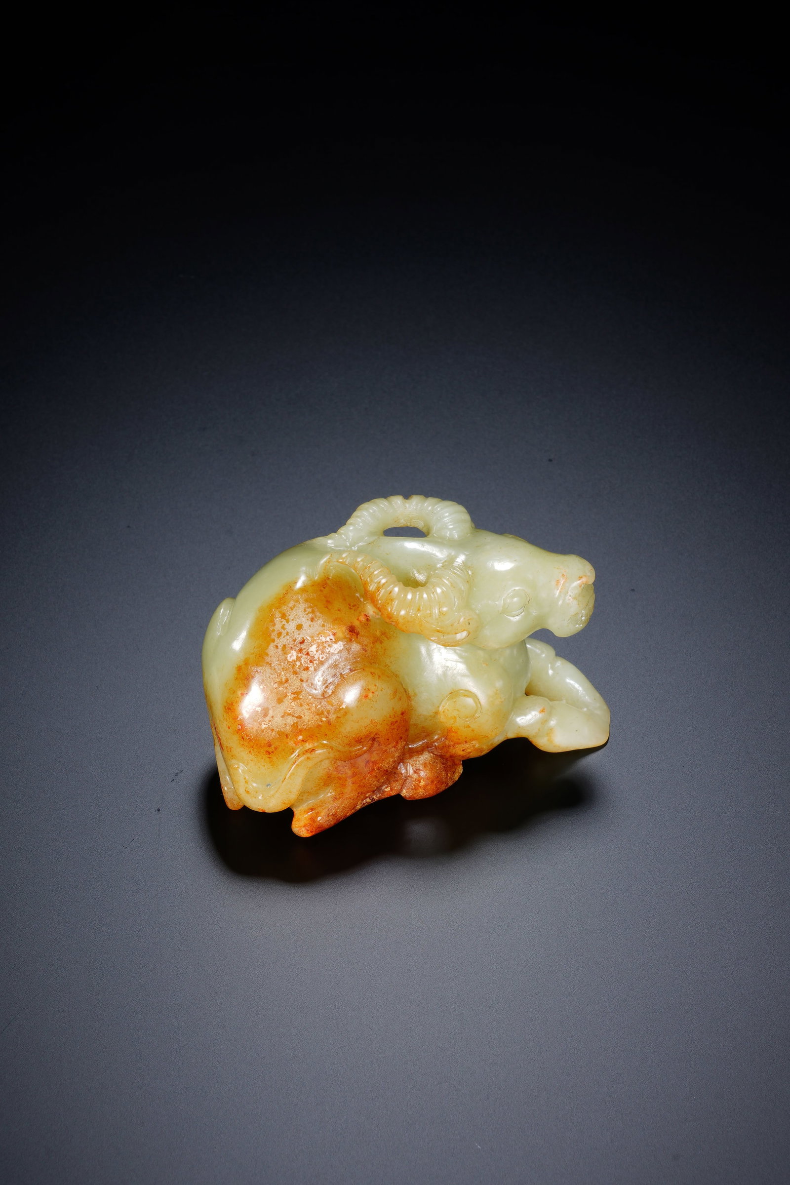Jade Carved Ox Shape Figure - 3