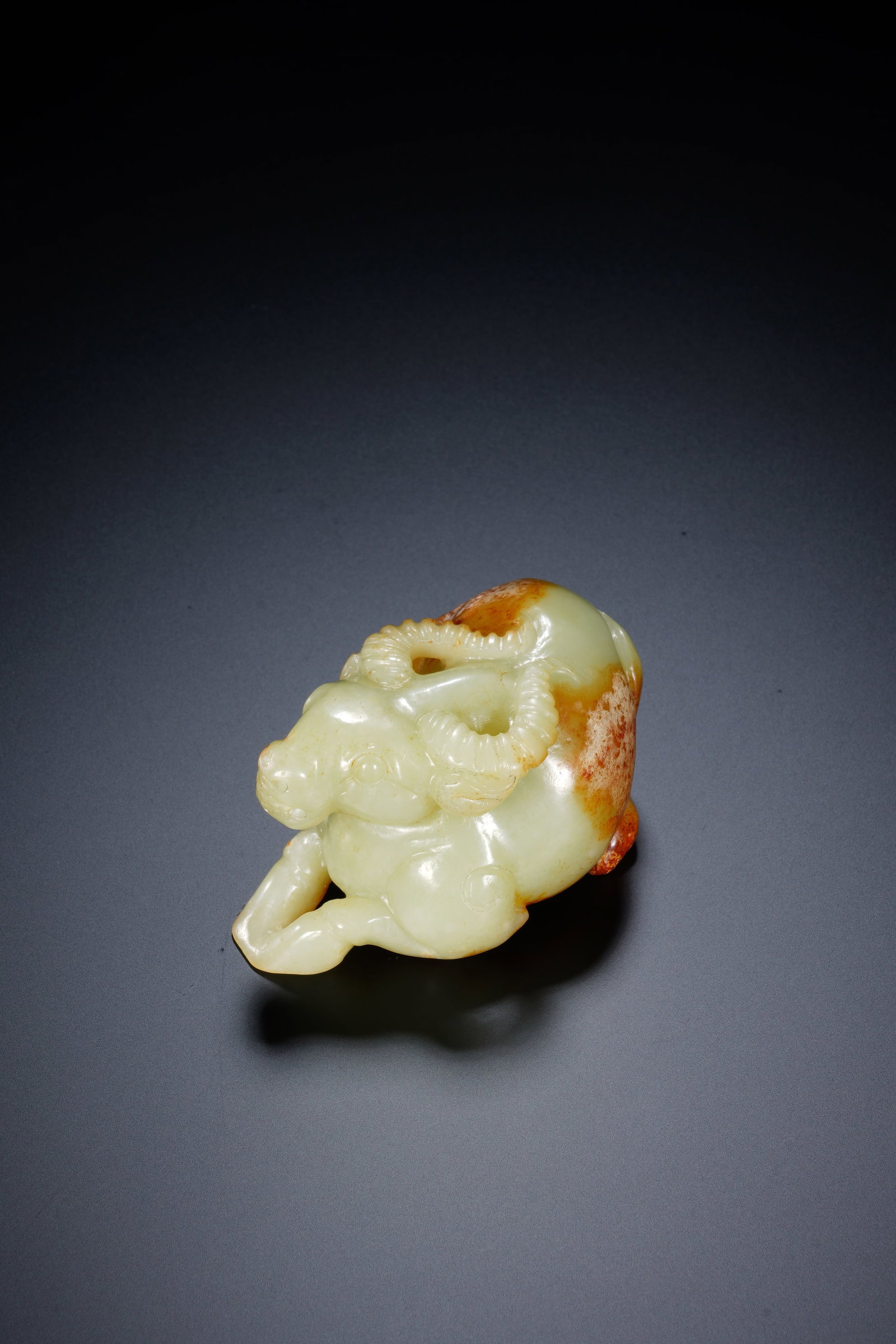 Jade Carved Ox Shape Figure - 6