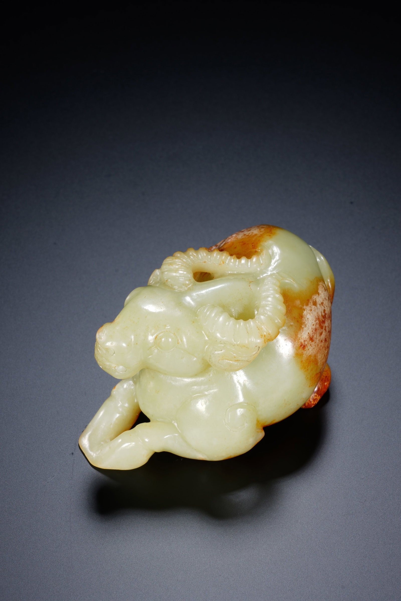 Jade Carved Ox Shape Figure - 7