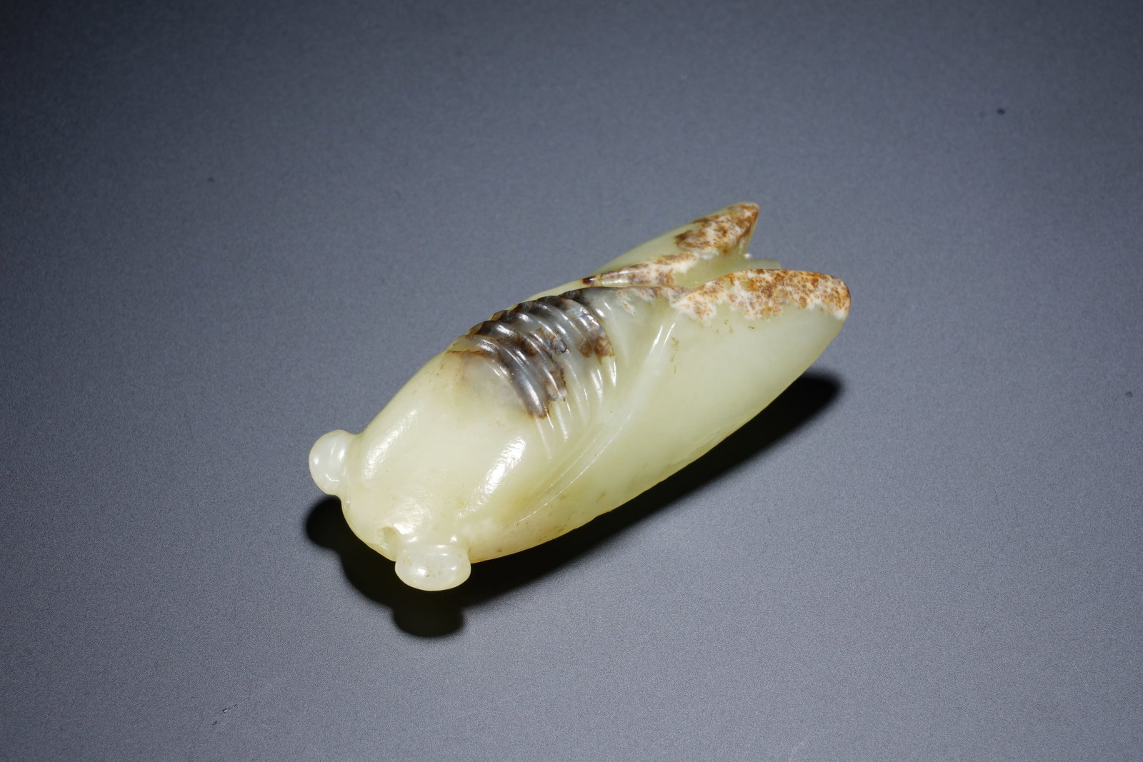 Jade Carved Cicada Shape Ornament - 2