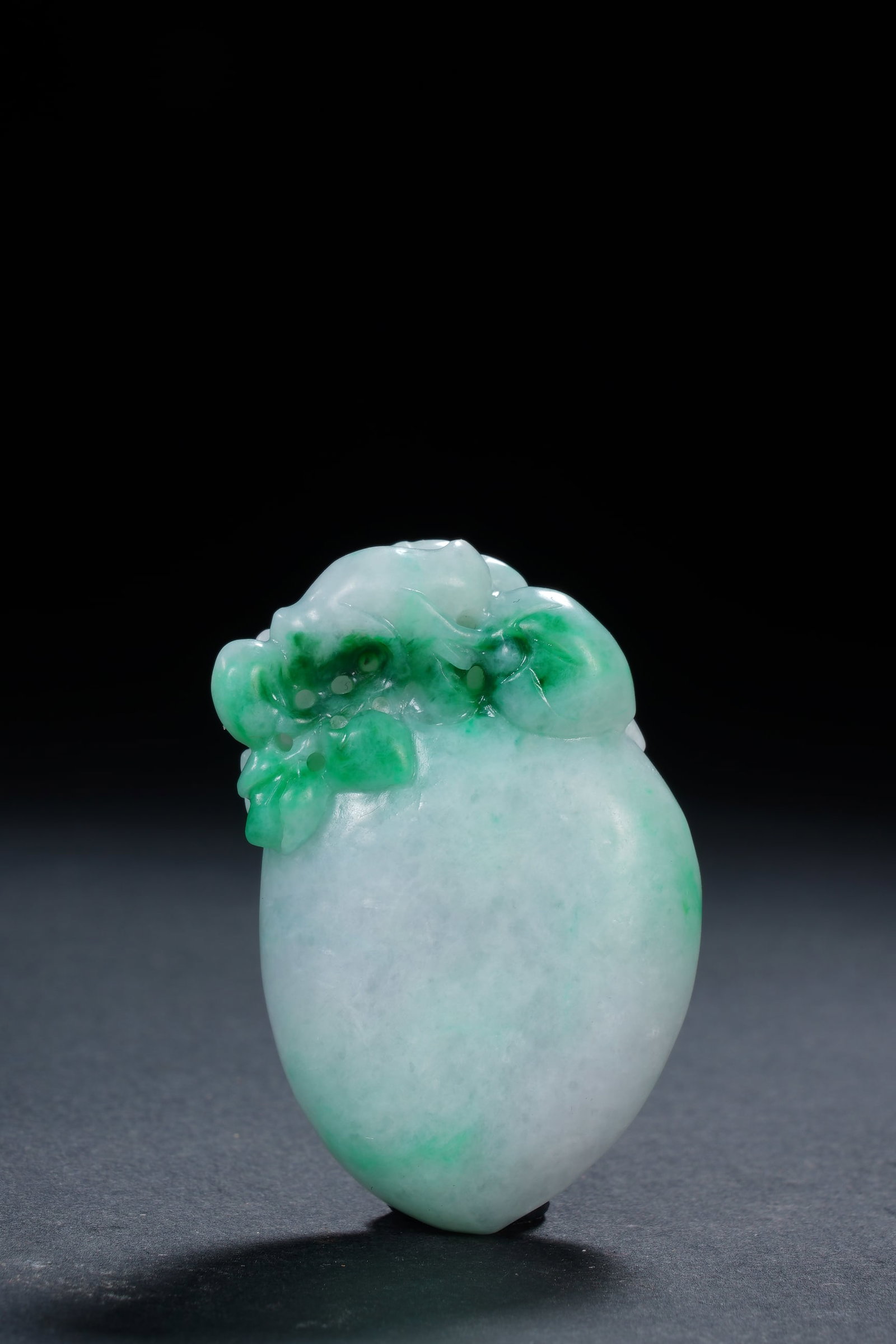 Jadeite Carved Peach Shape Pendant - 2