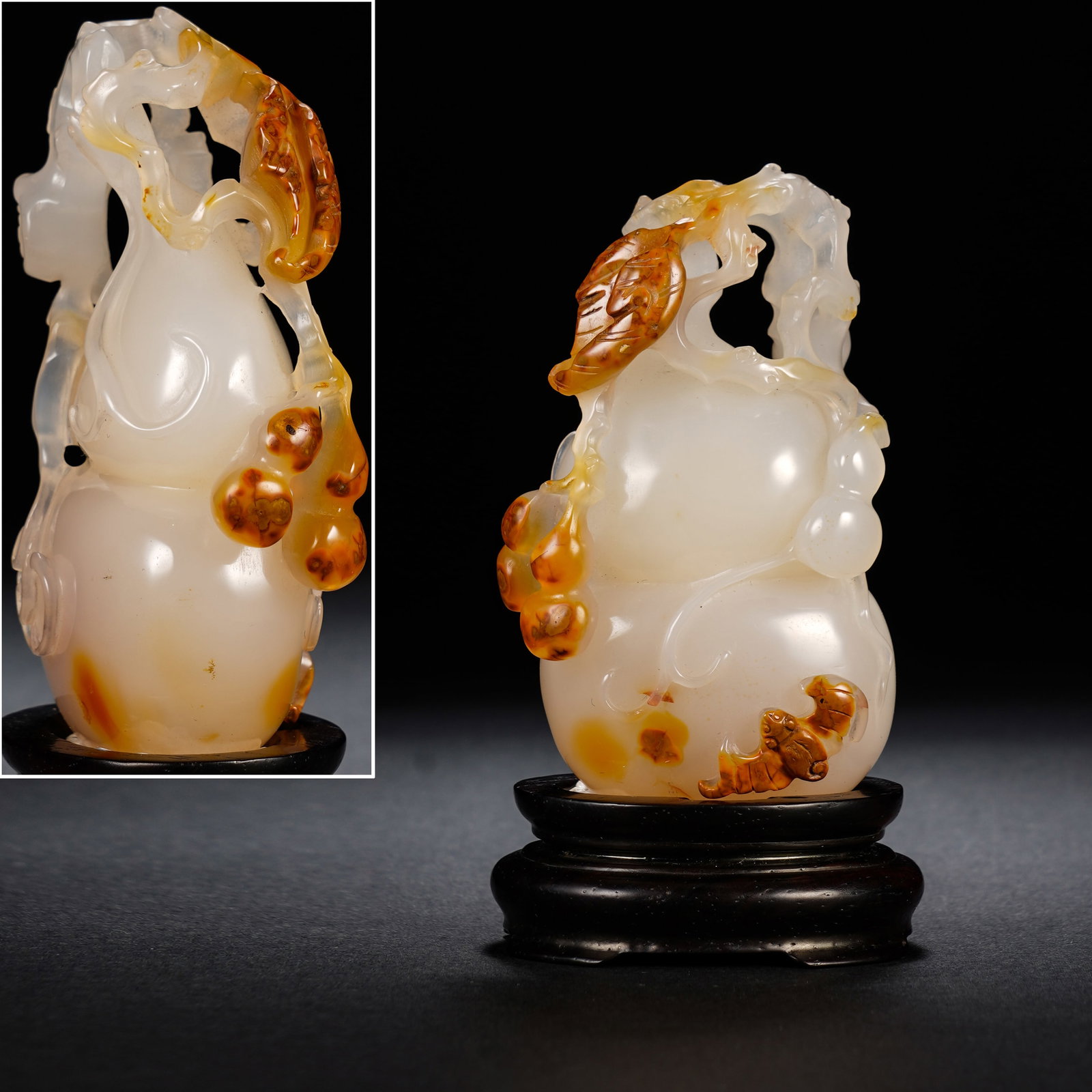 Agate Carved Gourd Shape Ornament (1 of 6)