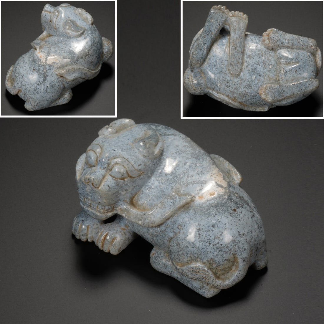 Jade Carved Beast Shape Ornament: Jade Carved Beast Shape Ornament (6.2 x 4.5 x 3.5cm,Weight 132g)