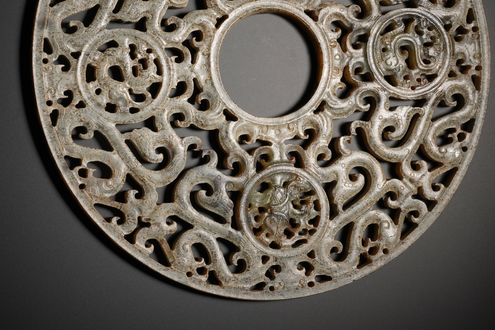 Jade Carved Dragon Pattern Bi - 3