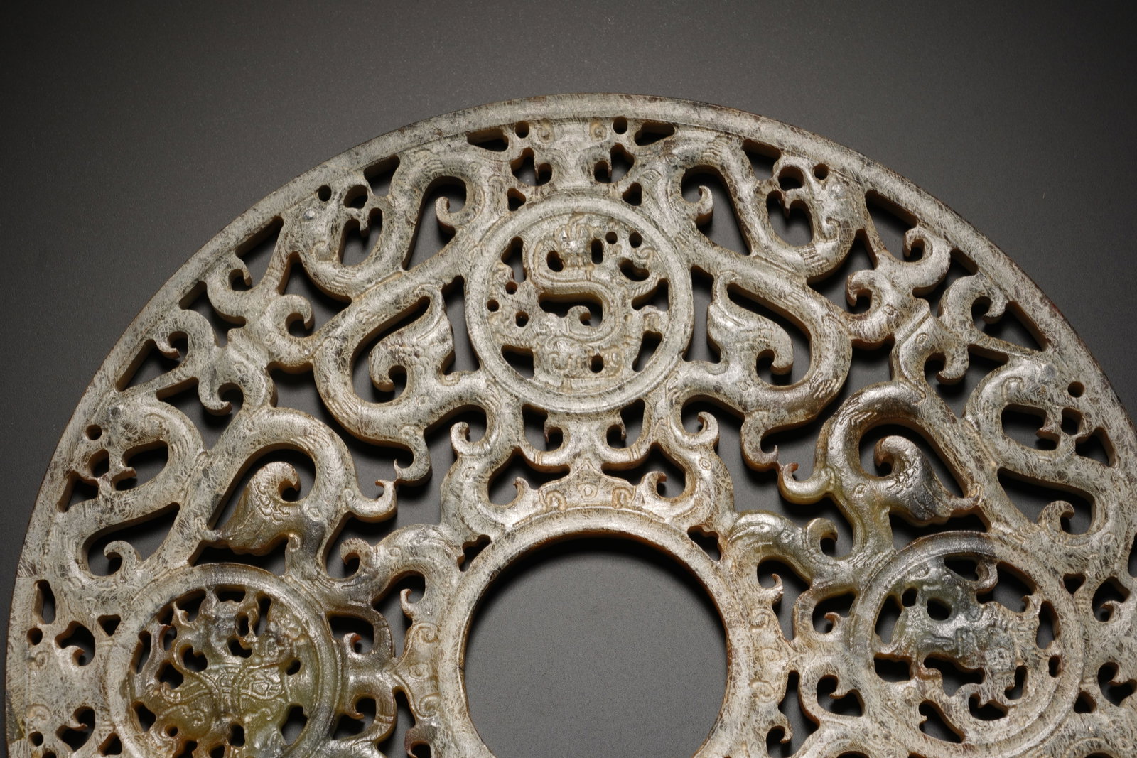 Jade Carved Dragon Pattern Bi - 5