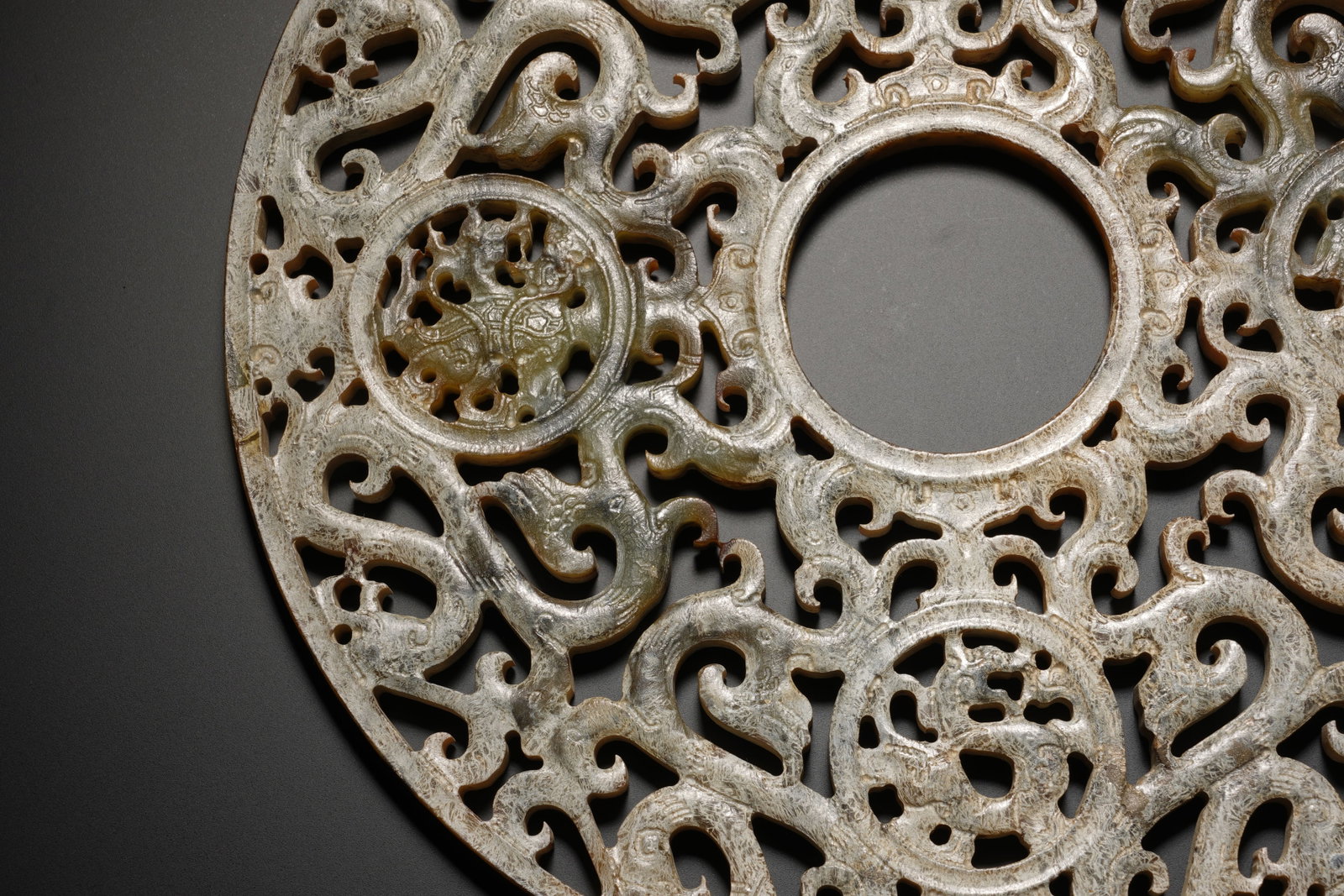Jade Carved Dragon Pattern Bi - 6