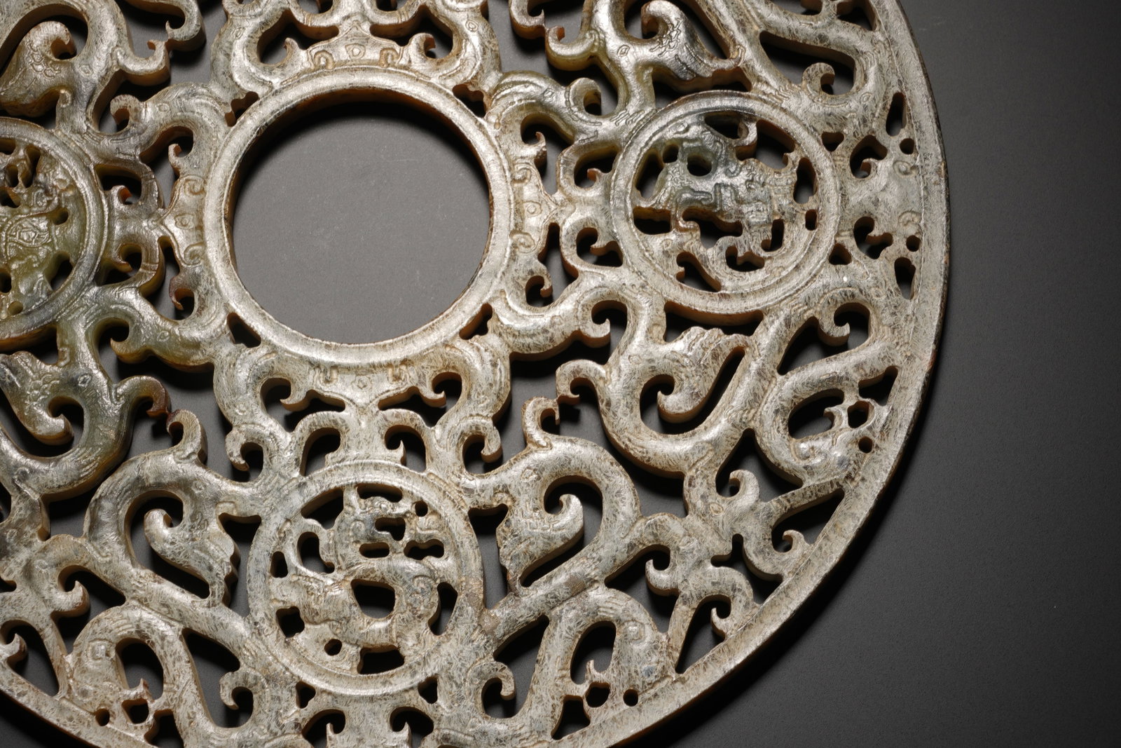 Jade Carved Dragon Pattern Bi - 7
