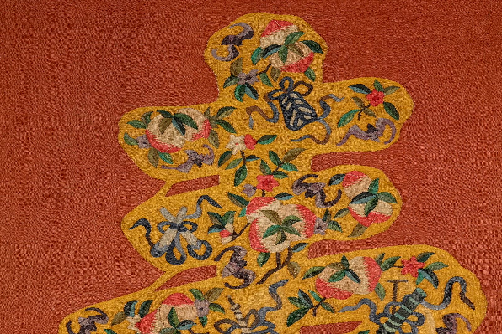 Silk Embroidery Shou Pattern Kesi Wall Panel - 3