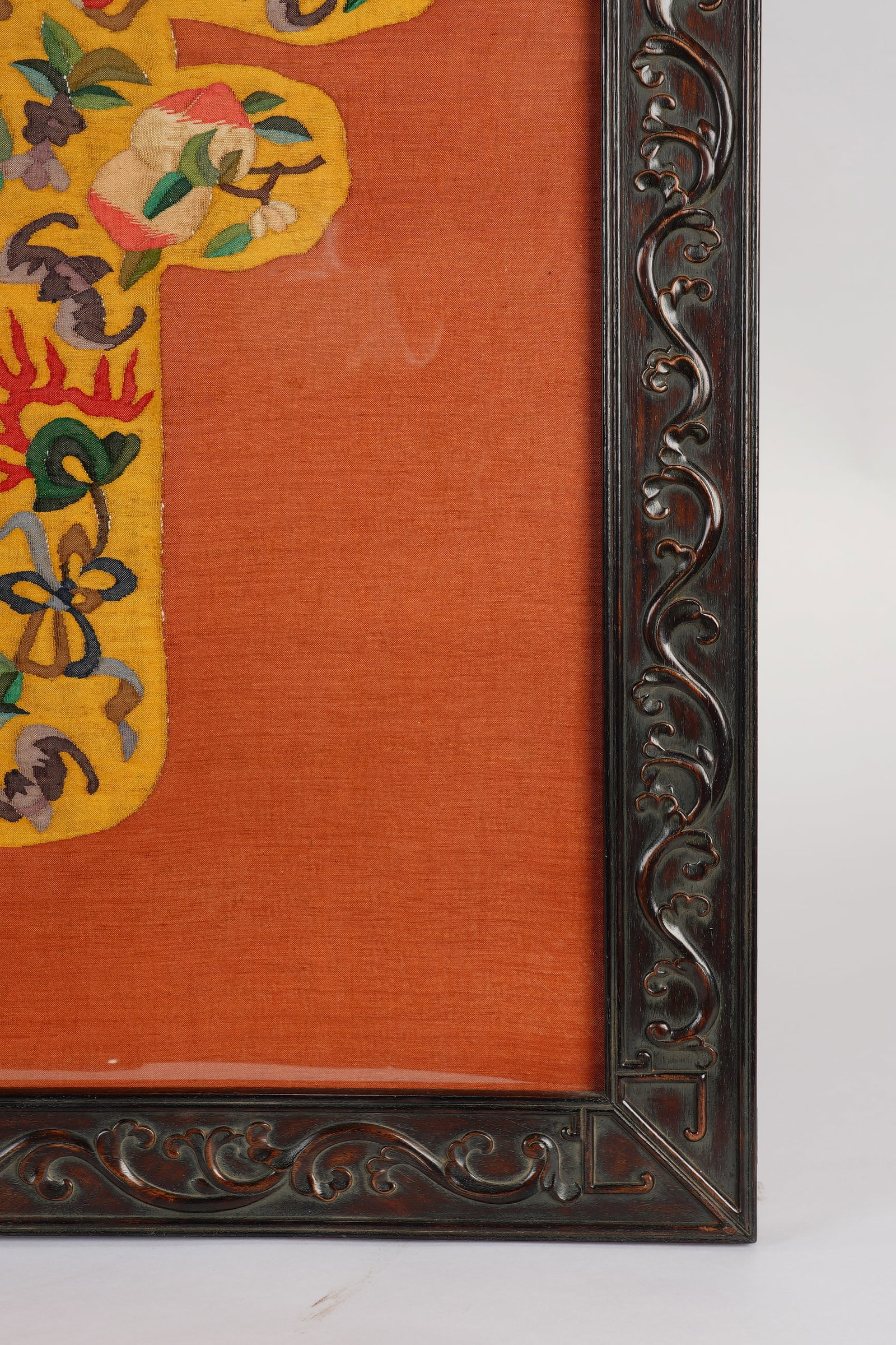 Silk Embroidery Shou Pattern Kesi Wall Panel - 5