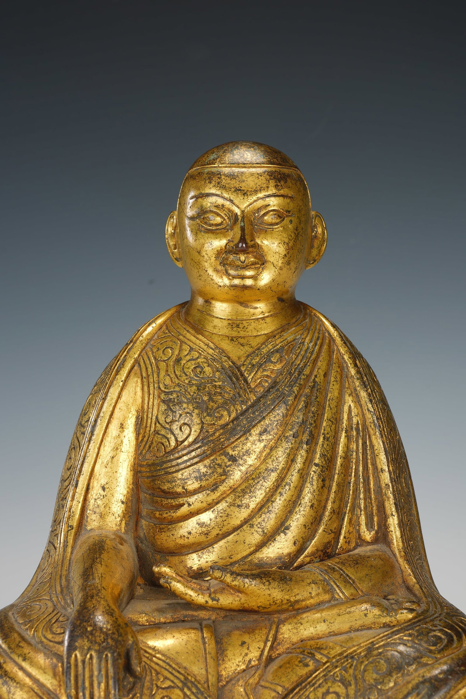 Gilt Bronze Guru Figure - 2