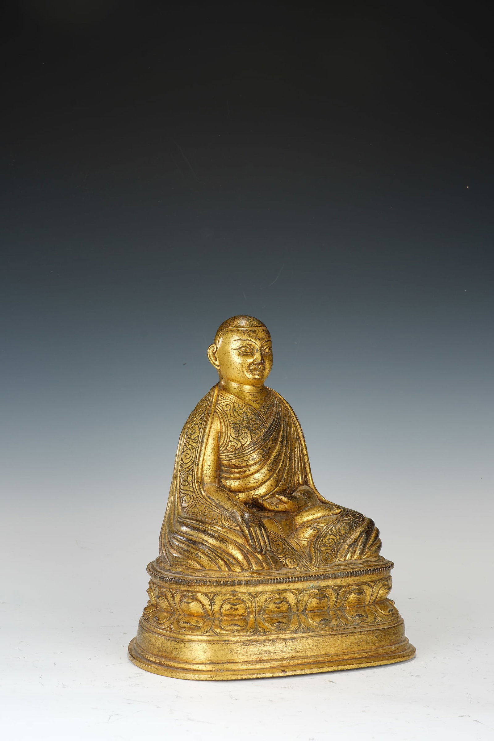 Gilt Bronze Guru Figure - 5