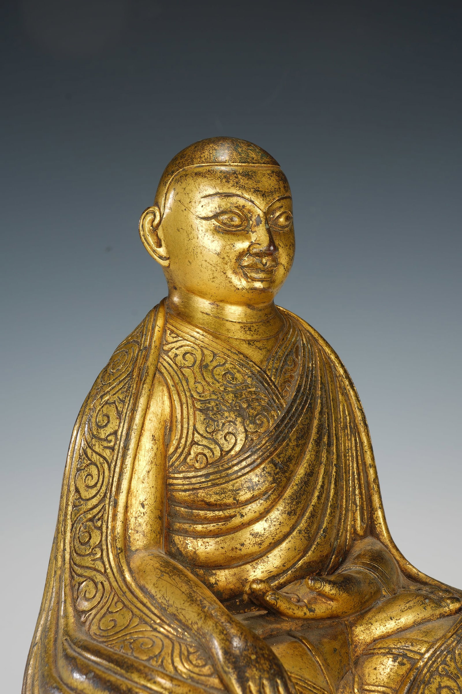 Gilt Bronze Guru Figure - 6
