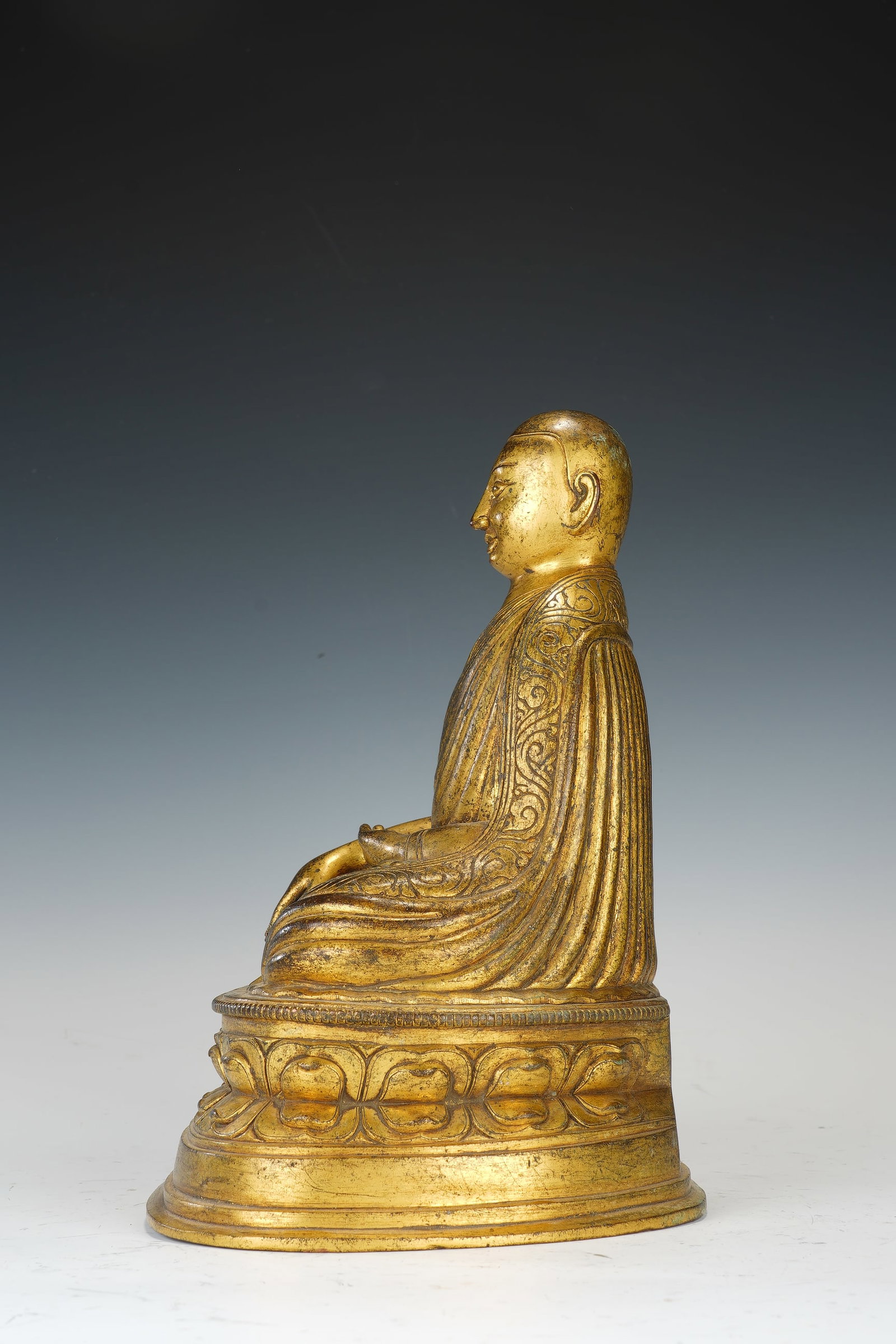 Gilt Bronze Guru Figure - 7