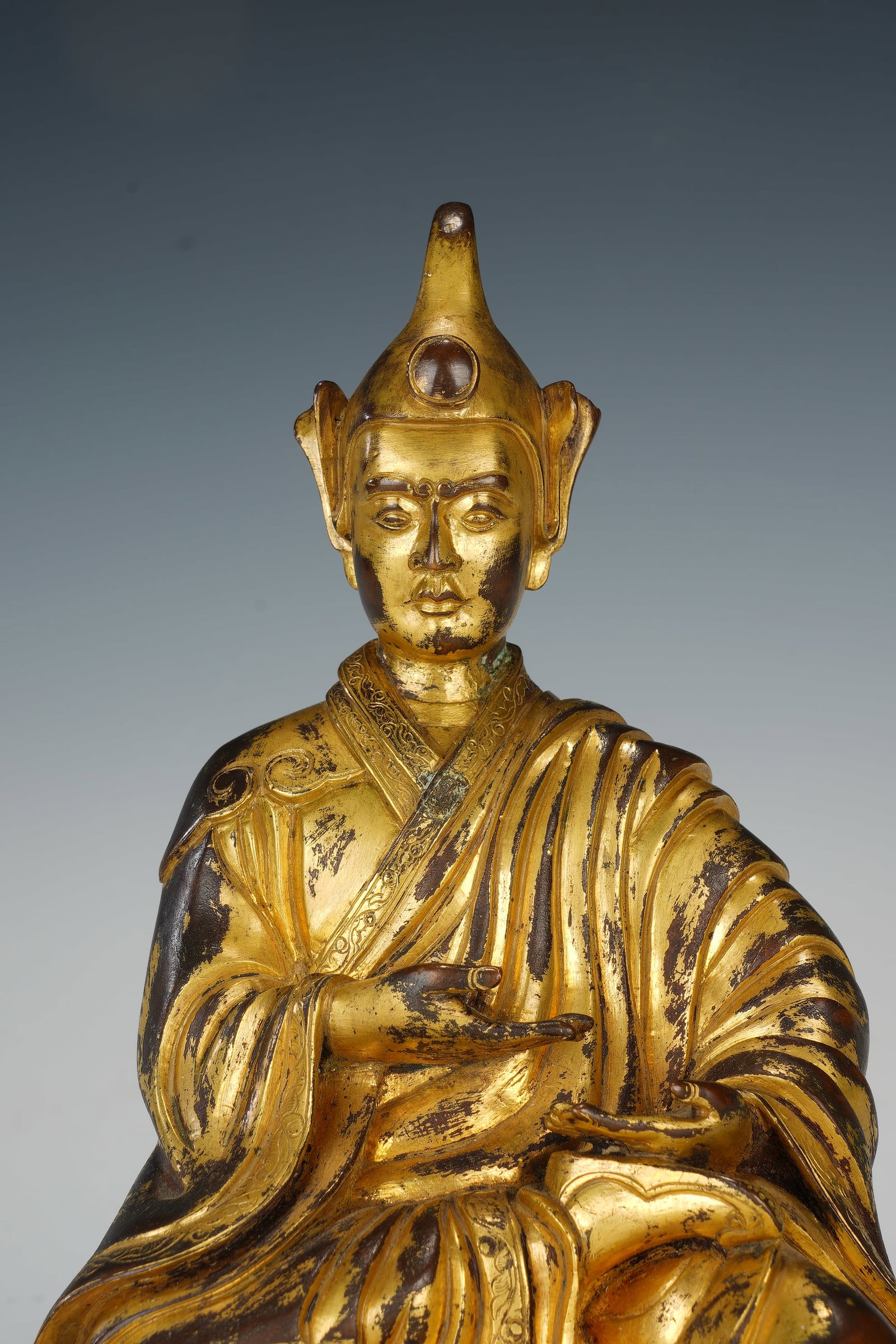 Gilt Bronze Guru Figure - 2