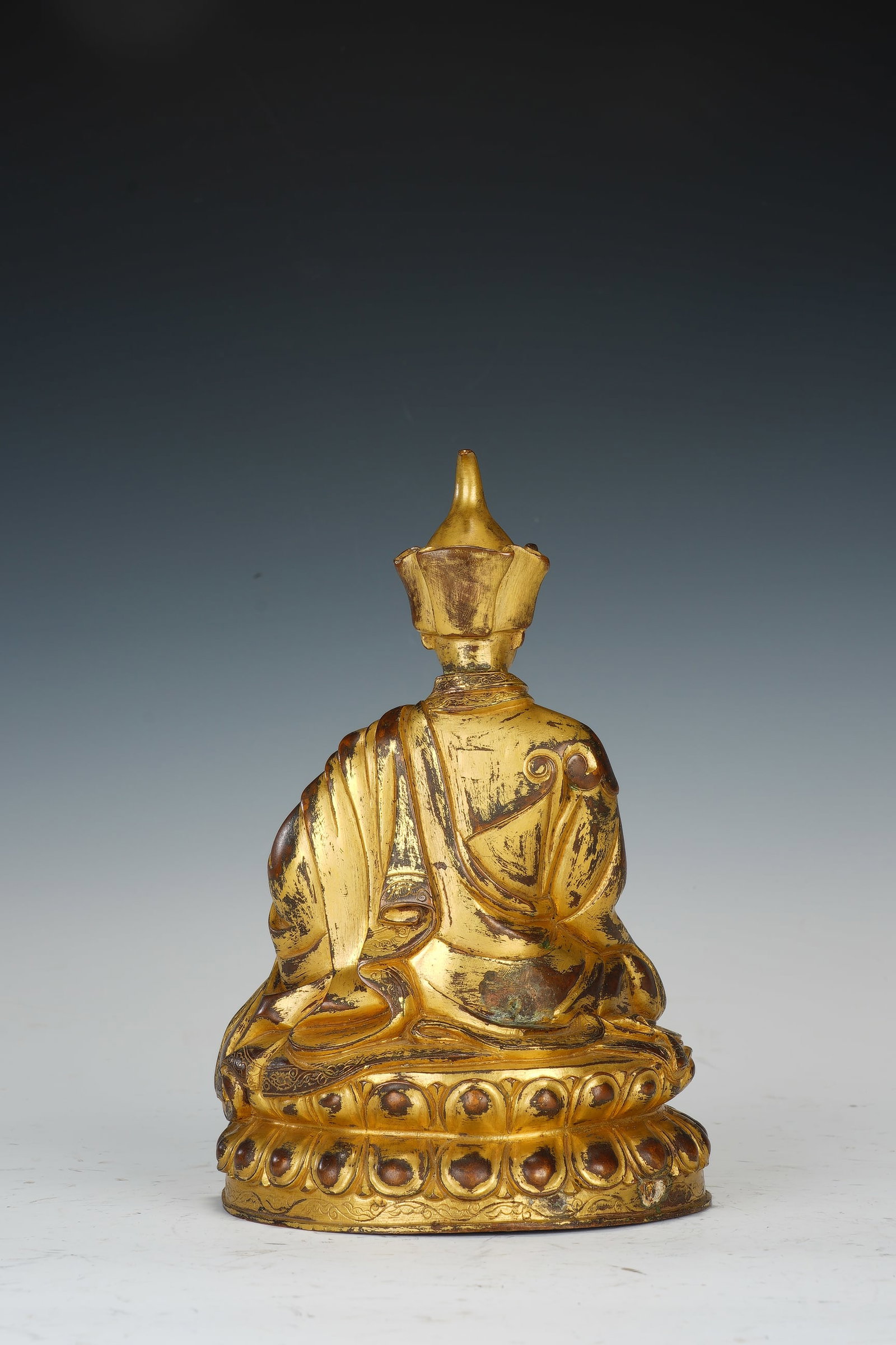 Gilt Bronze Guru Figure - 7