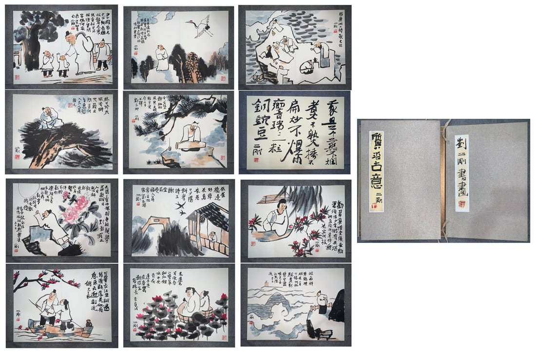Chinese Drawing Character Story Painting Album,Liu Ergang Mark: Chinese Drawing Character Story Painting Album,Liu Ergang Mark (42 x 56cm)