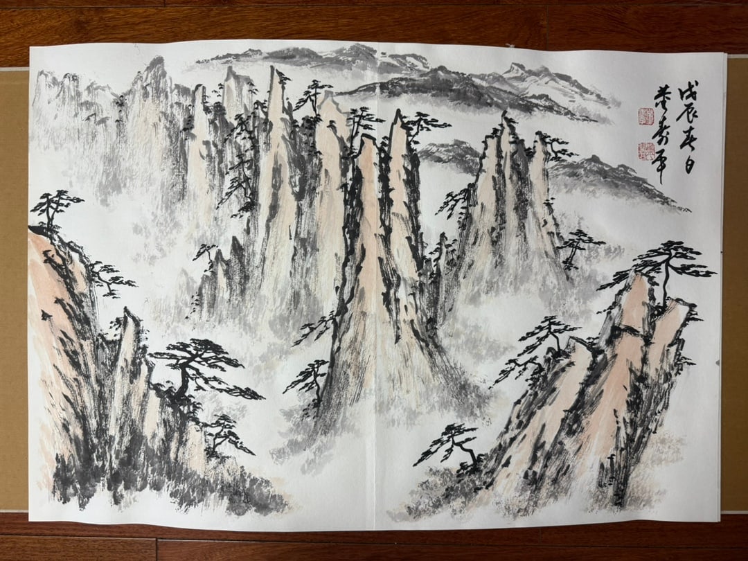 Chinese Drawing Landscape Painting Album,Dong Shouping Mark: Chinese Drawing Landscape Painting Album,Dong Shouping Mark (53 x 78cm)