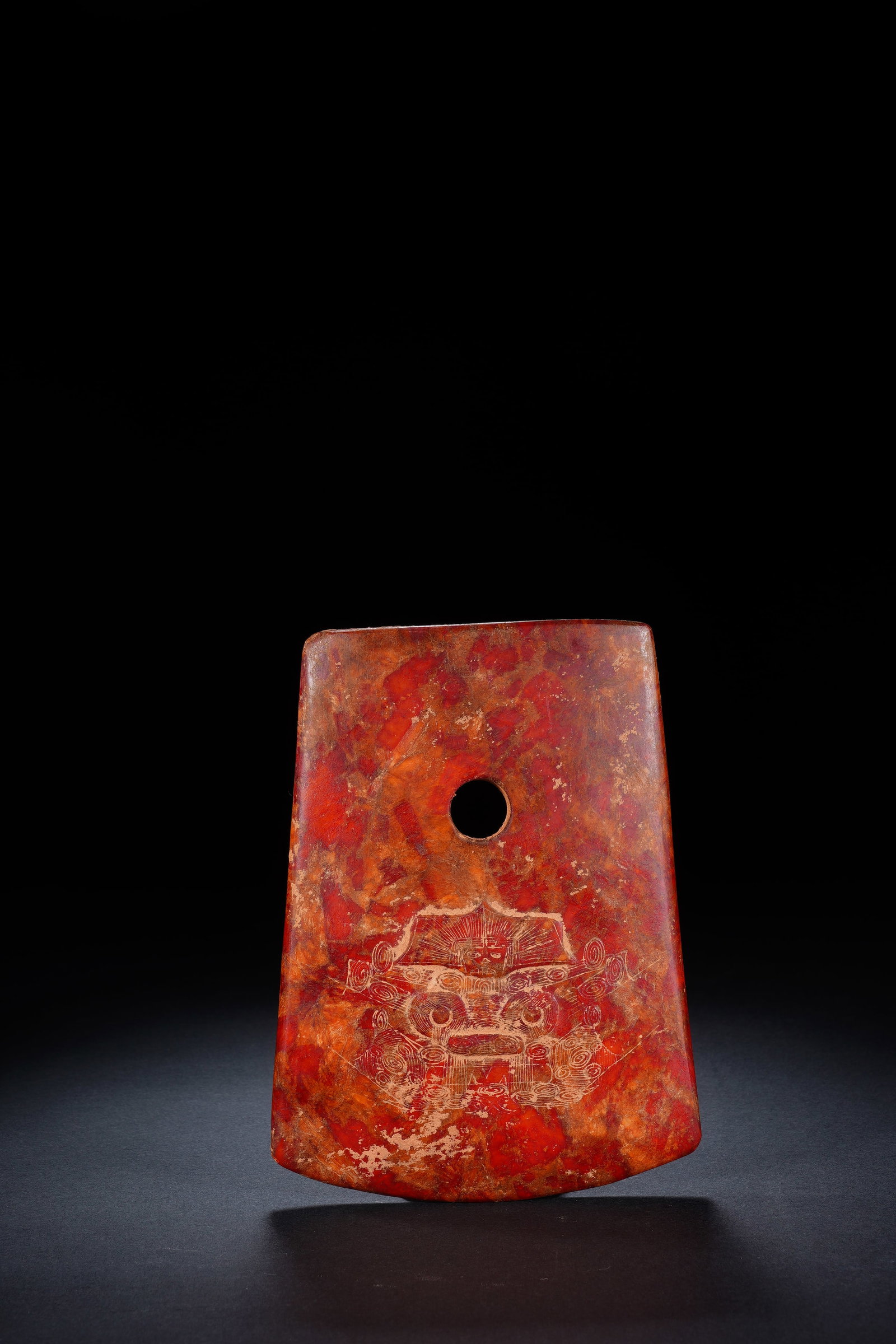 Liangzhu Jade Carved Beast Face Pattern Axe - 5