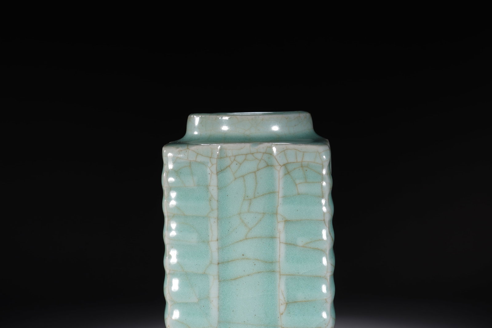Light Grey Glazed Porcelain Cong Shape Vase - 5