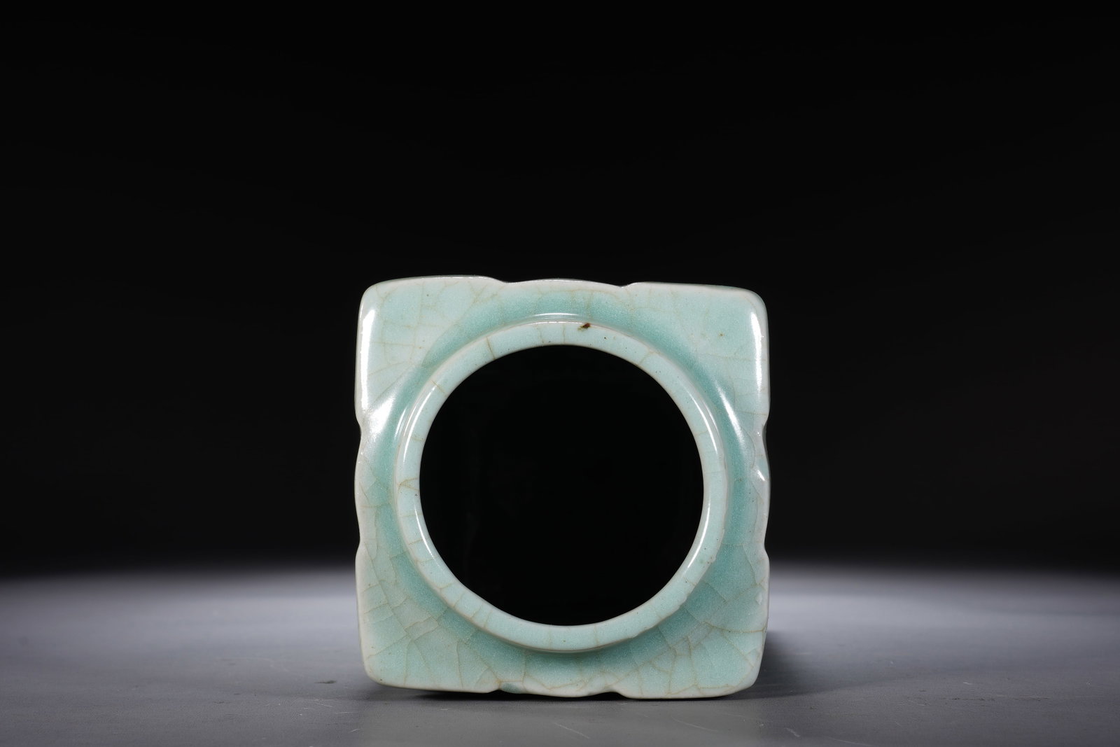 Light Grey Glazed Porcelain Cong Shape Vase - 6
