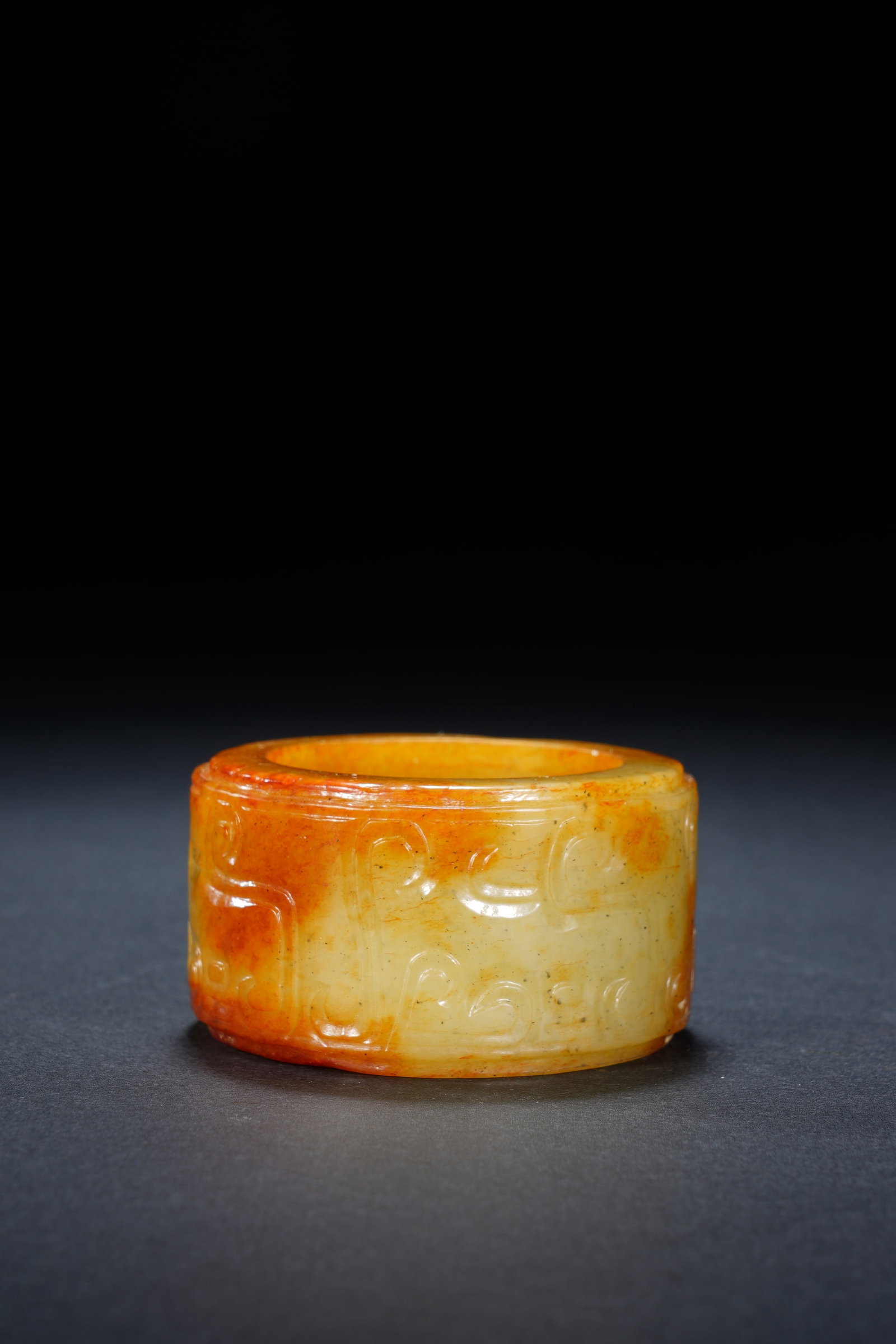 Jade Carved Cloud Pattern Bangle - 4