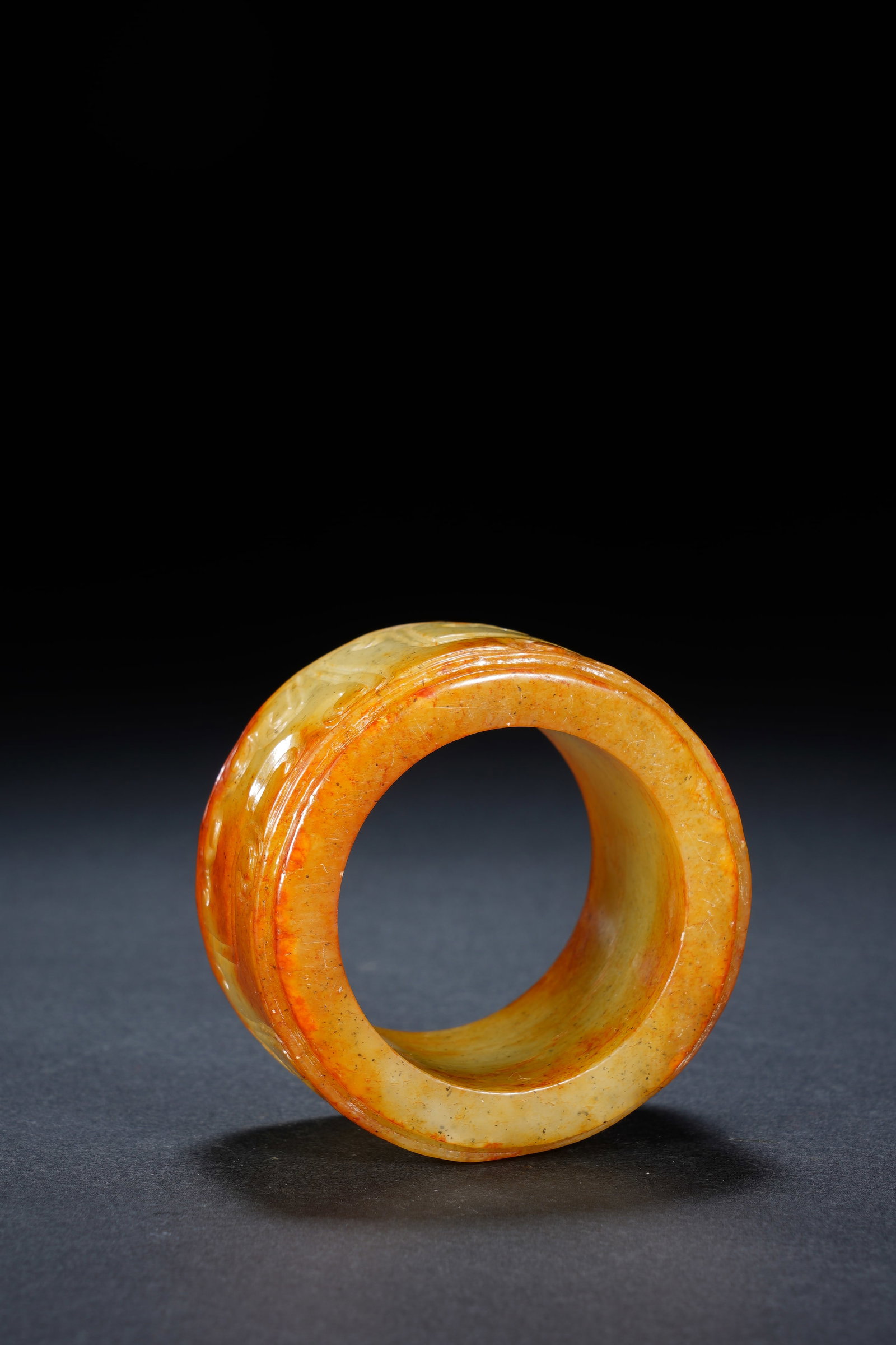 Jade Carved Cloud Pattern Bangle - 5