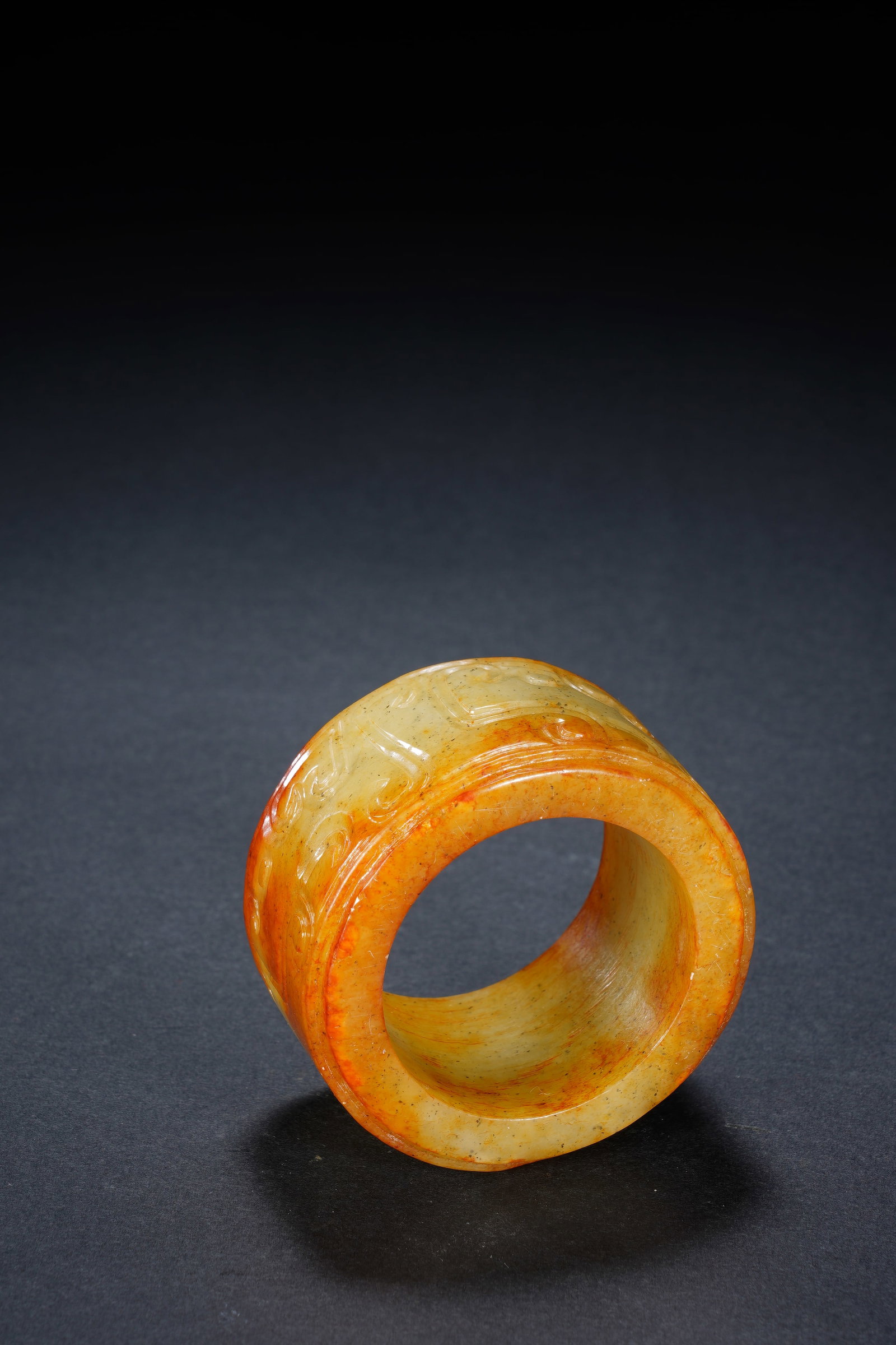 Jade Carved Cloud Pattern Bangle - 6