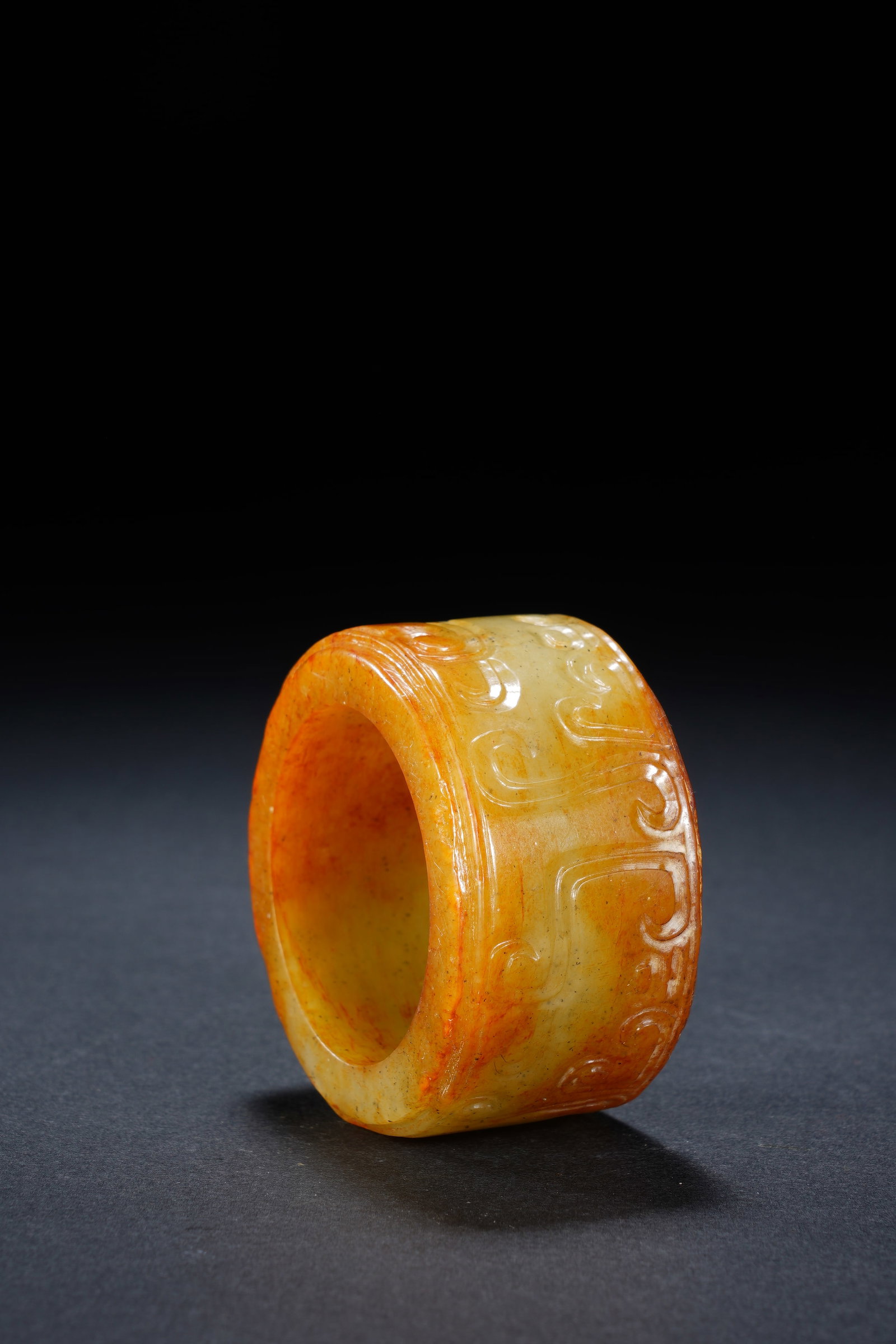 Jade Carved Cloud Pattern Bangle - 7