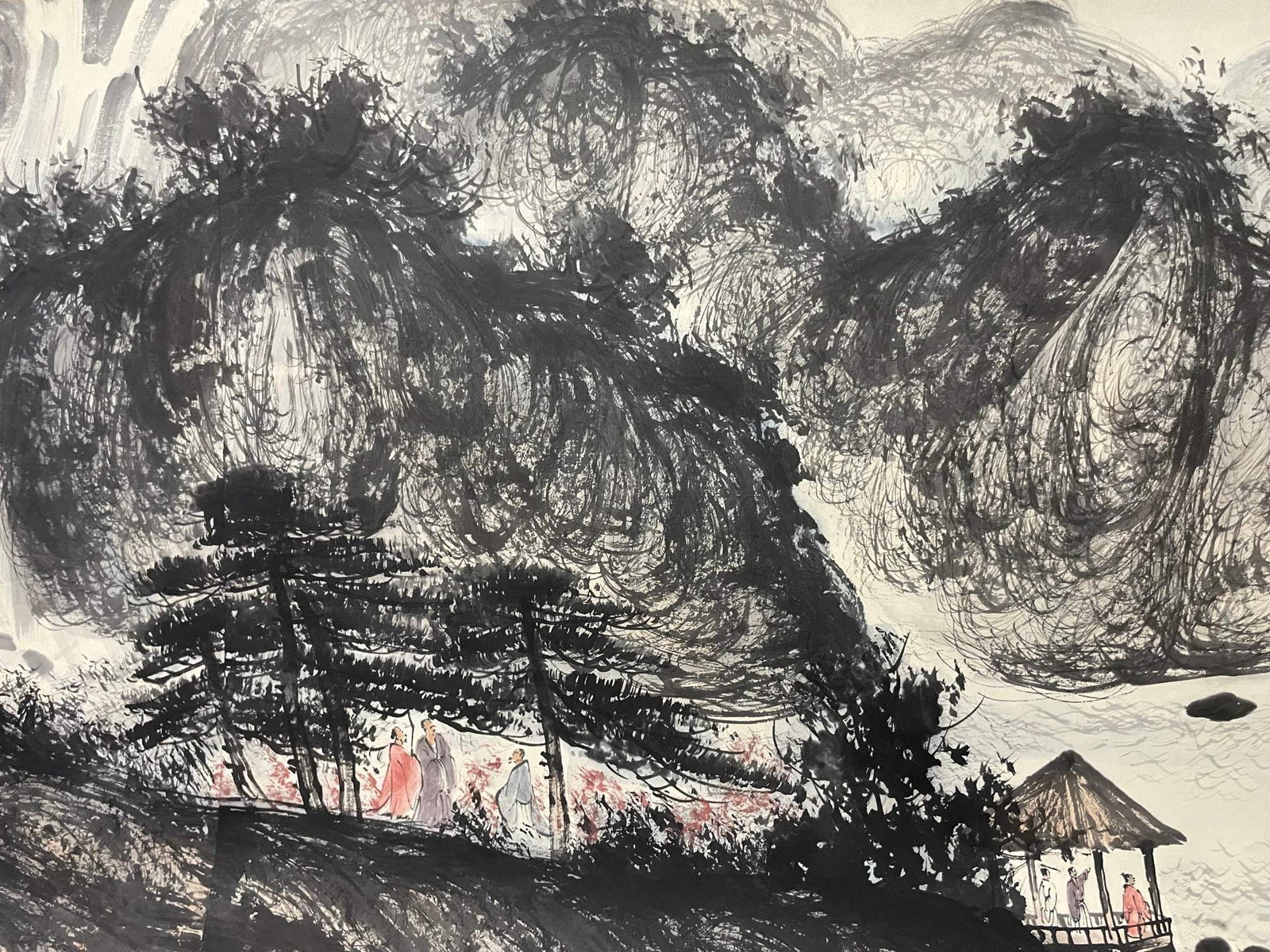Chinese Drawing Landscape Hand Scroll,Fu Baoshi Mark - 4