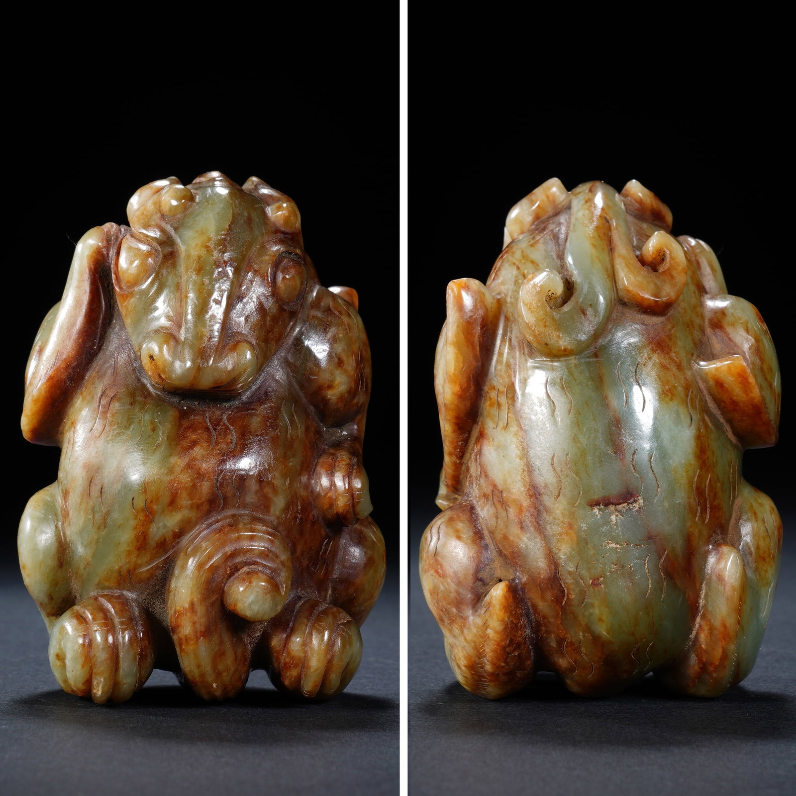 Jade Carved Beast Shape Ornament: Jade Carved Beast Shape Ornament (8.5 x 6 x 5.5cm,Weight 393g)