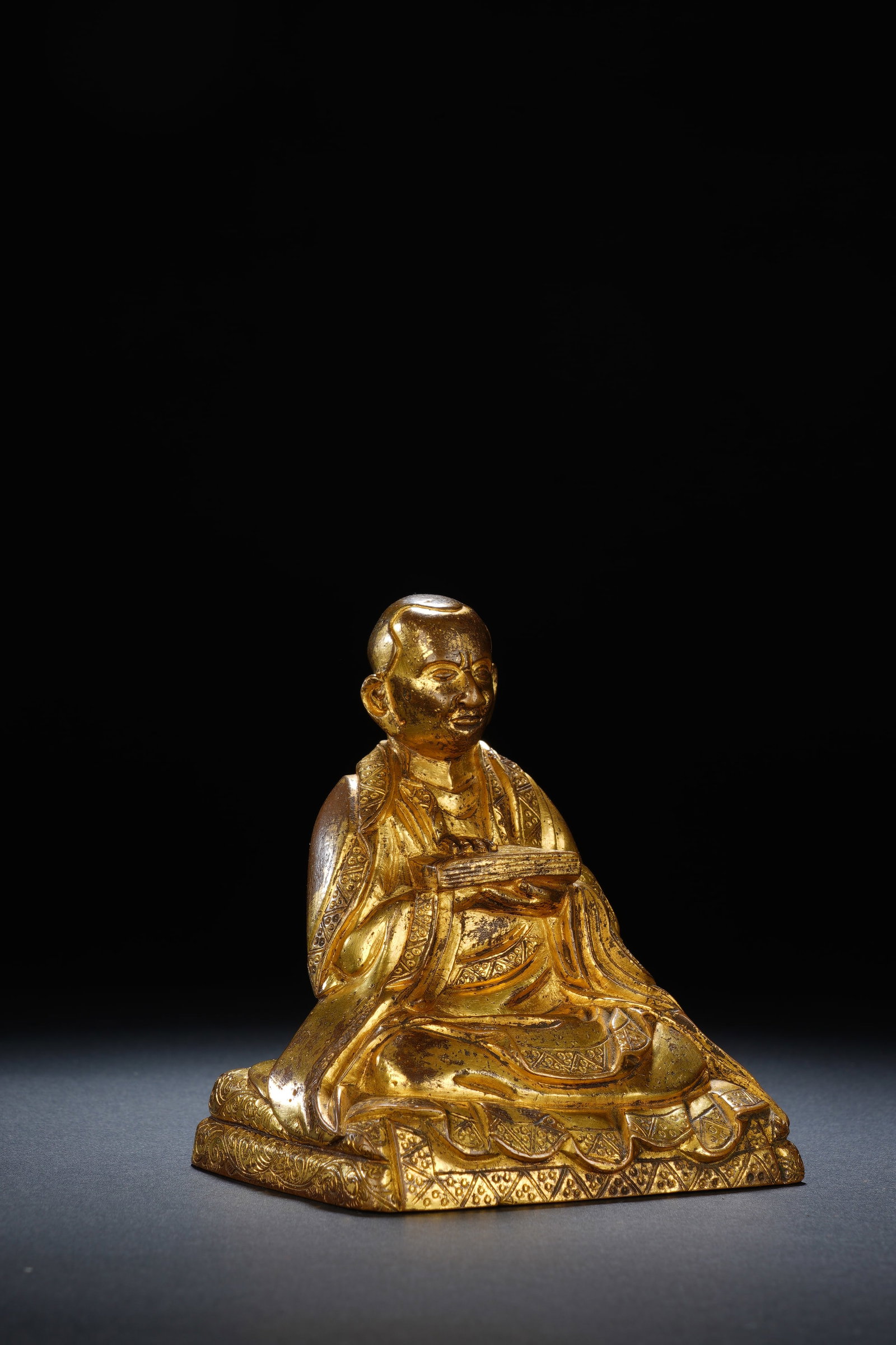 Gilt Bronze Guru Figure - 4